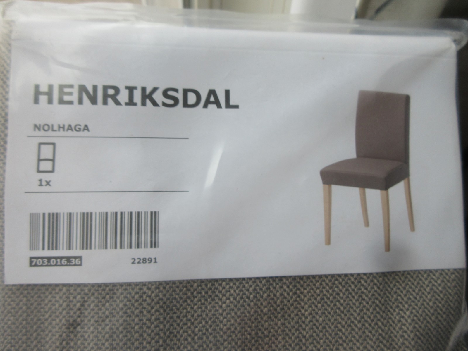 IKEA Henriksdal Chair COVER Nolhaga Gray Beige Dining Chair Slipcover NEW