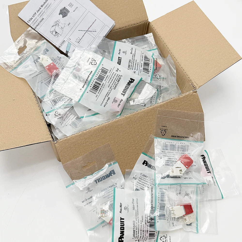 GENUINE  50Pcs New For Panduit CJ688TGRD Network Jack Red