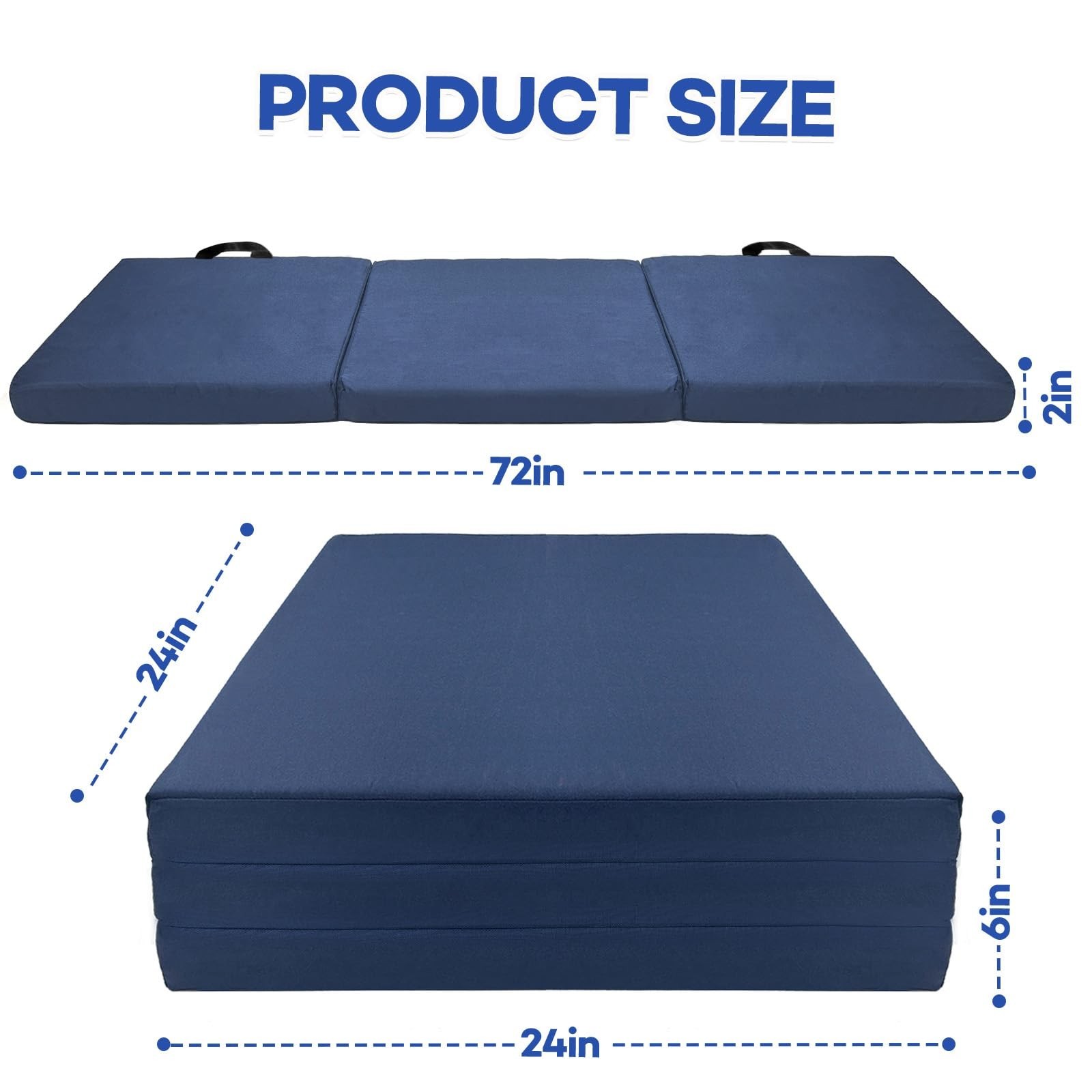 Foldable Fall Protection Mat for Elderly Blue Waterproof Non Slip Floor Mats ...