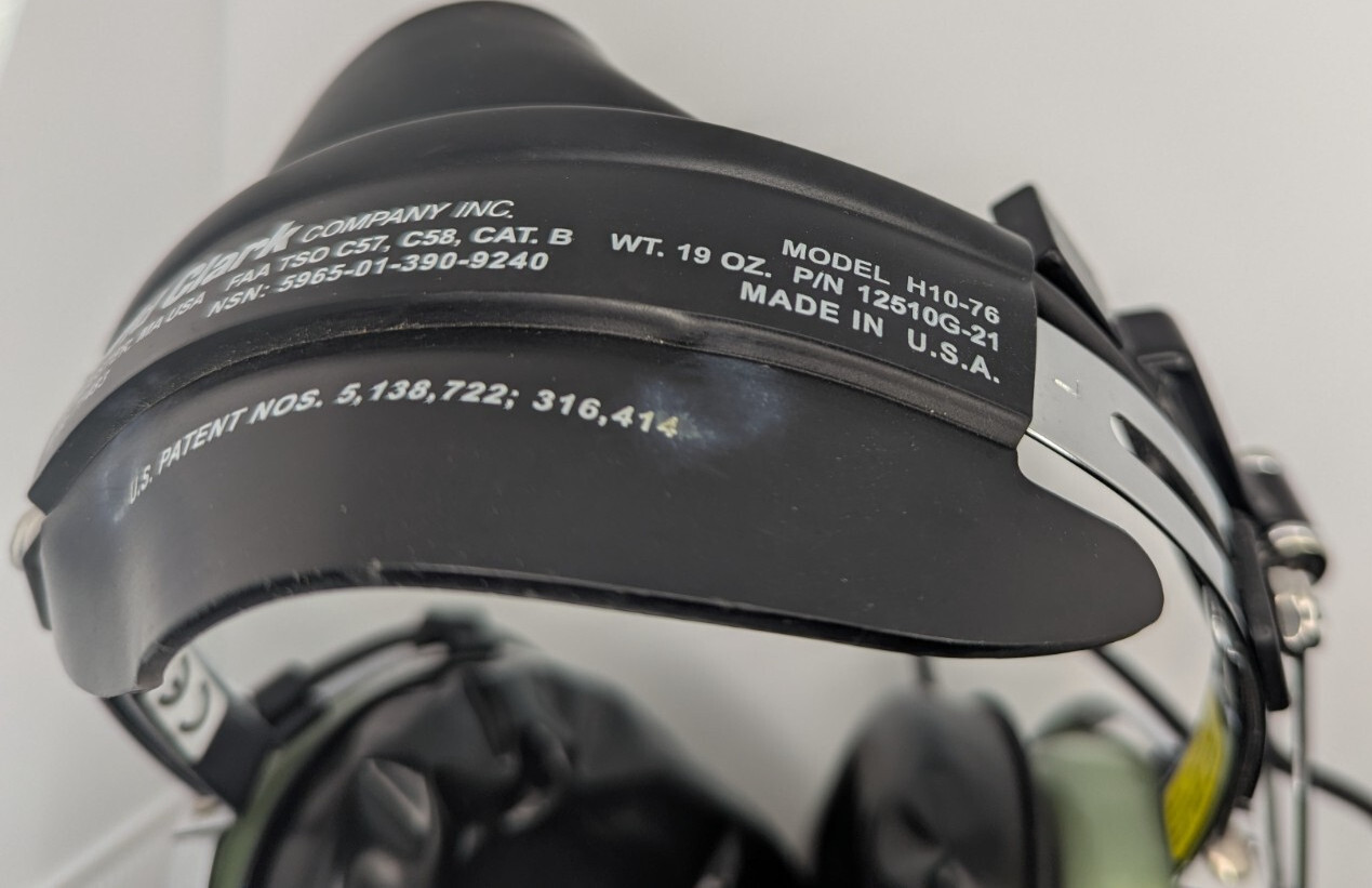 David Clark Model H10-76 Pilot Aviation Headset