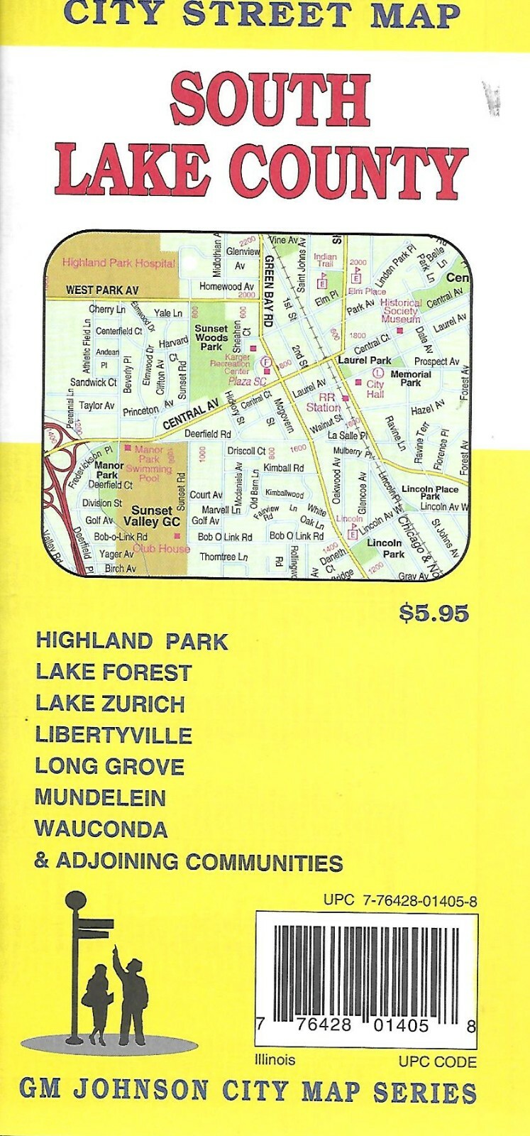 City Street Map of South Lake County, Illinois by GMJ Maps