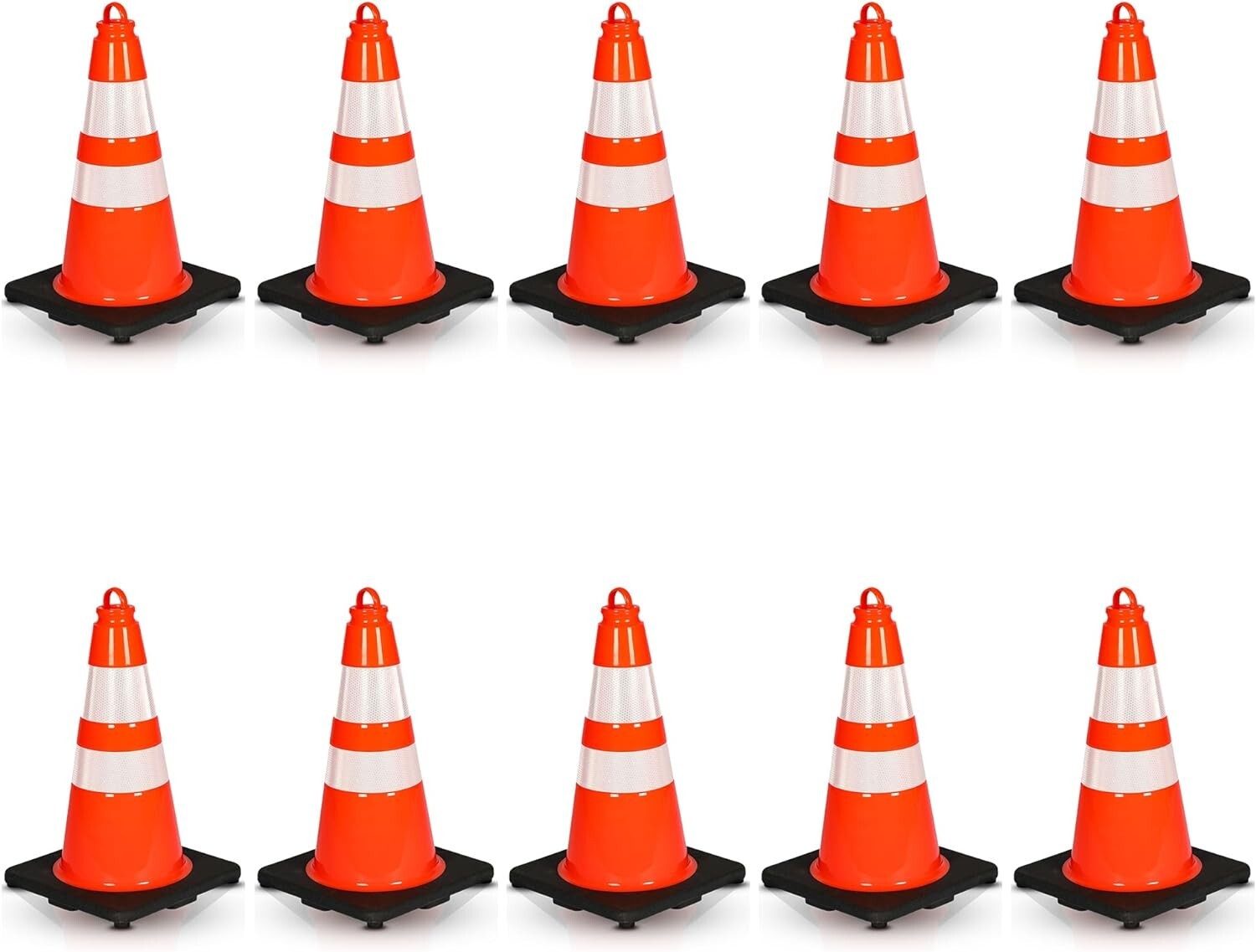 Pyle 18" PVC Cone - 10 Pieces High Visibility Structurally Stable
