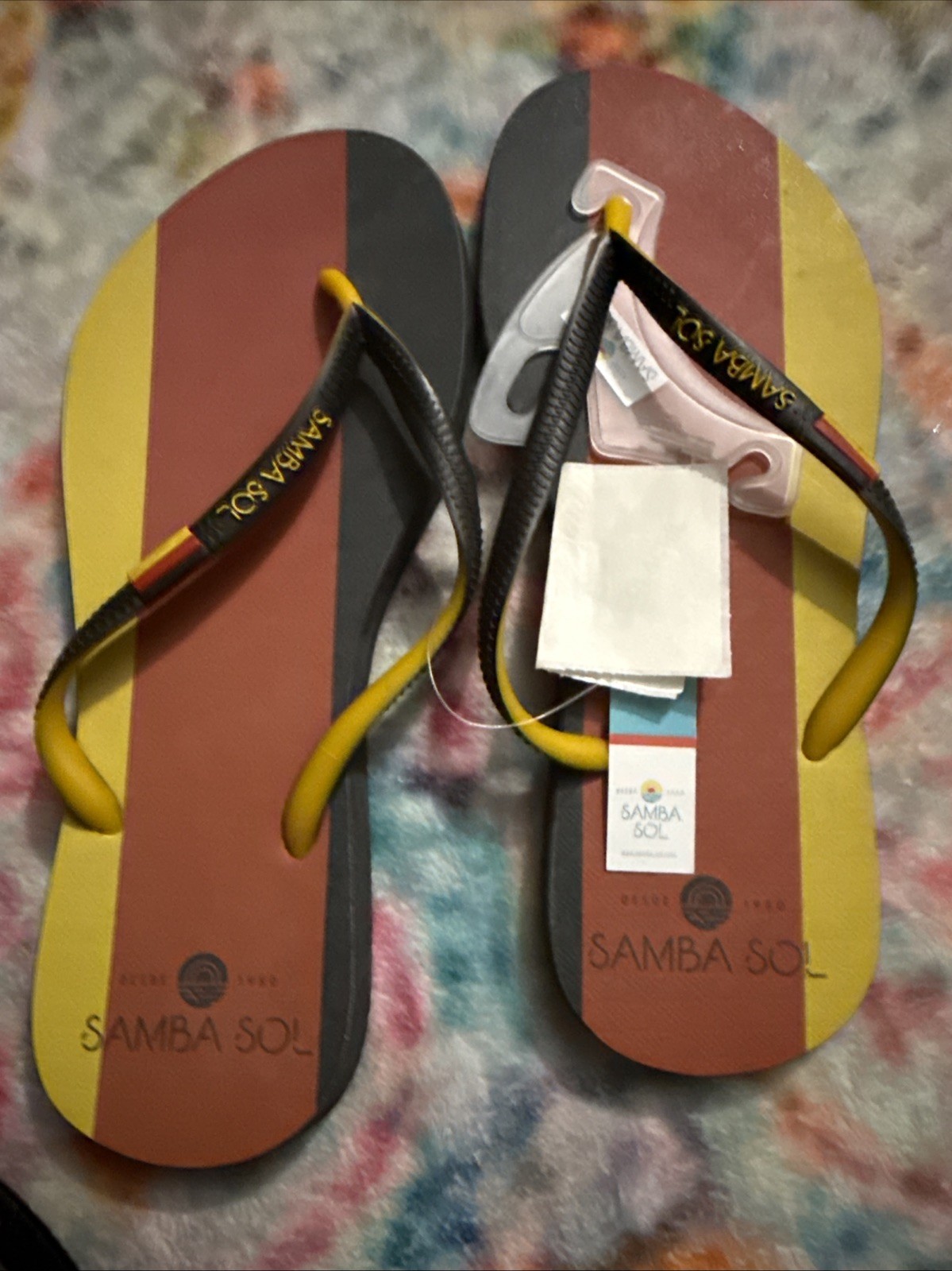 NWT Samba Sol Flip Flops Germany Flag Women’s 9 /10