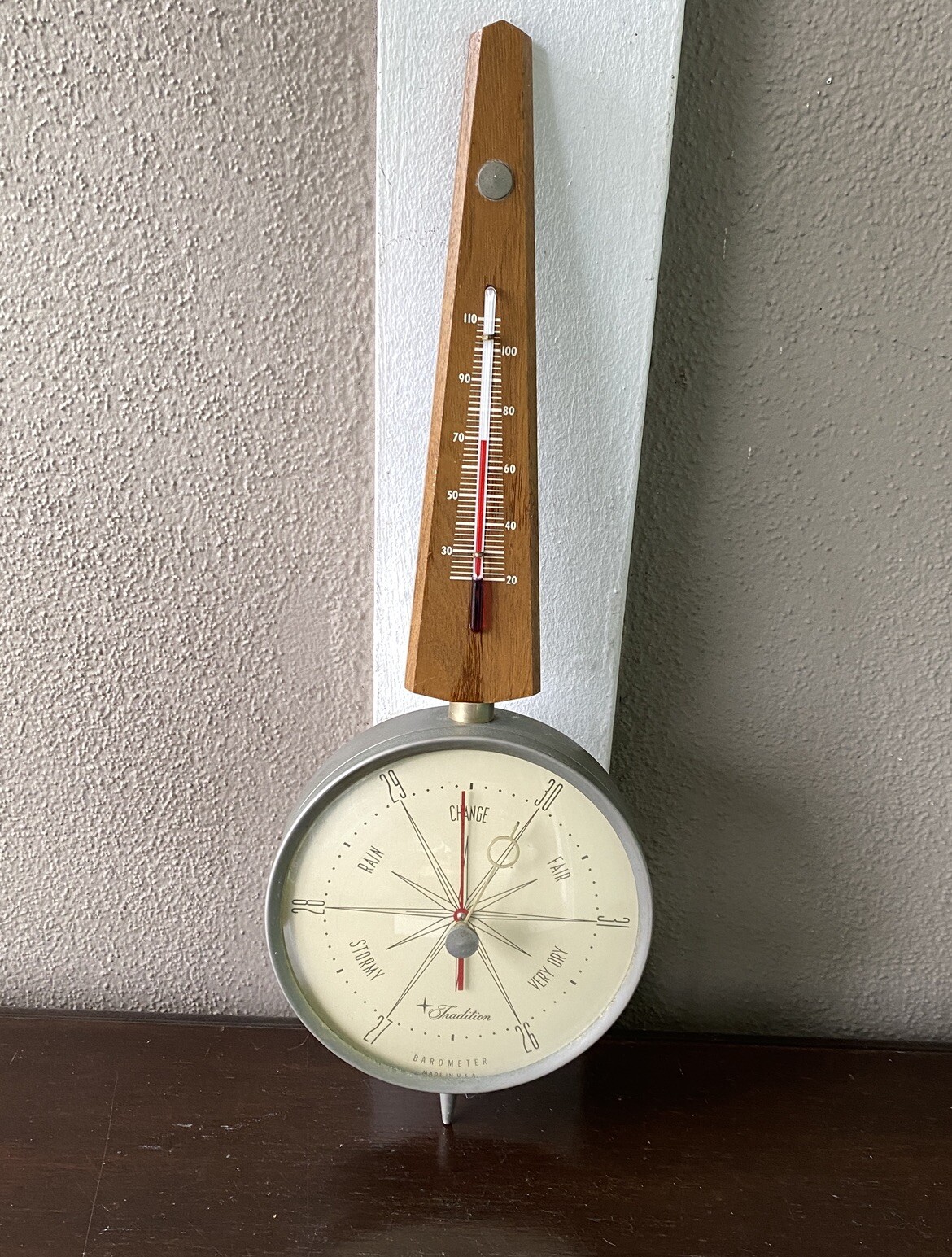 MCM TRADITION Mid-Century design Vintage BAROMETER Sears Roebuck Made In USA