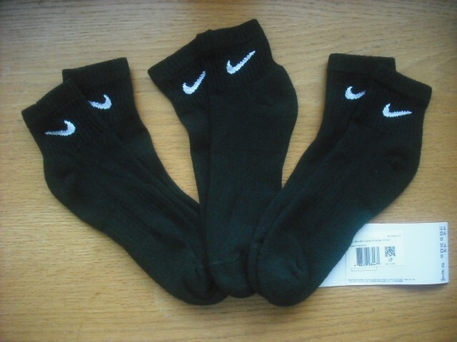 Mens NWT NIKE Quarter Ankle Socks 3prs Everyday DRI-FIT Black Cushion XL(12-15)