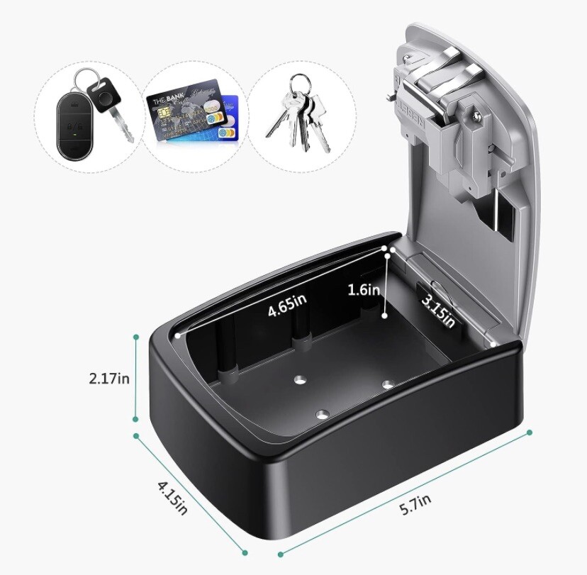 ORIA Key Lock Box, Large Key Storage Box, 4 Digit Combination