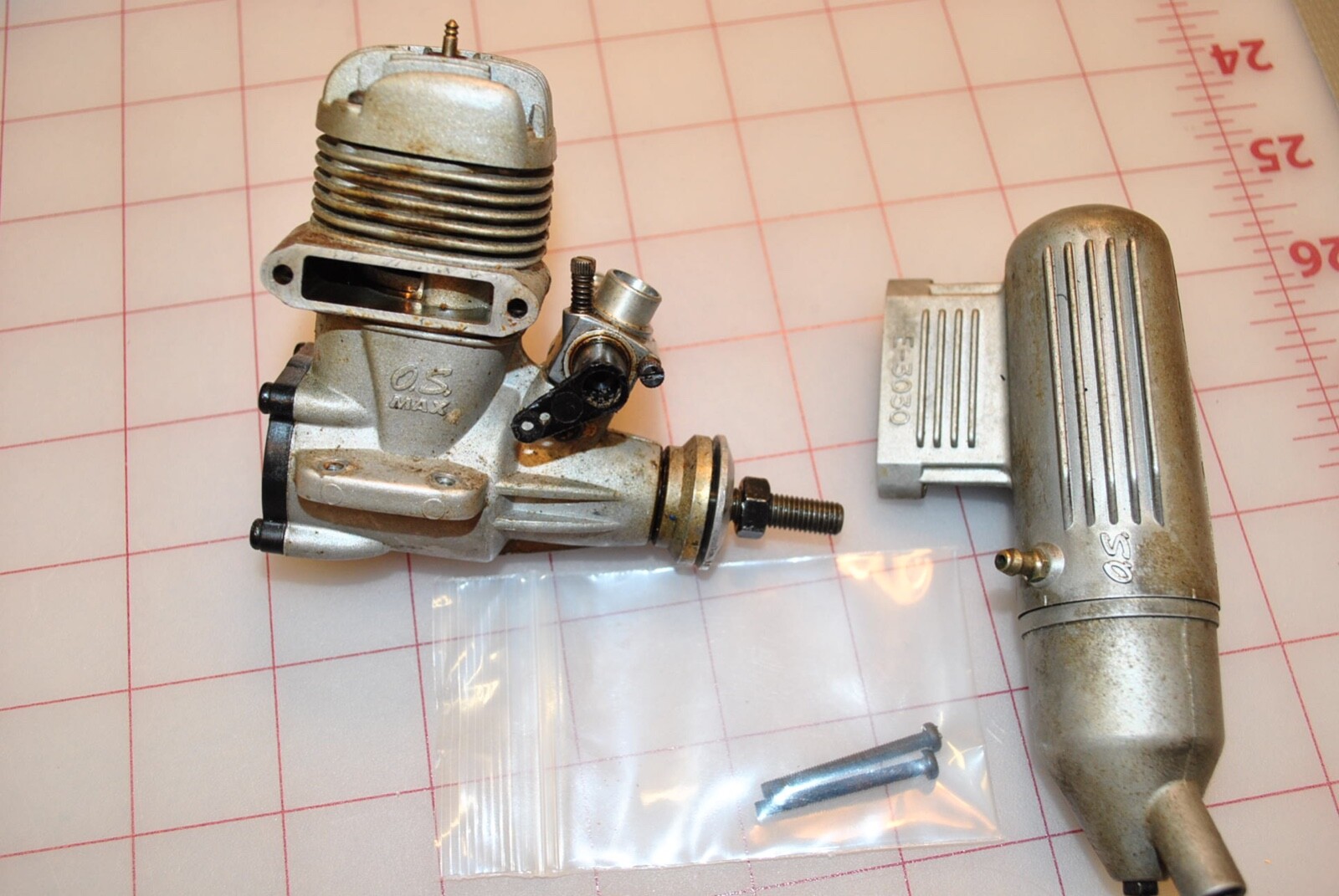 OS Max LA 40 RC engine with muffler. #3