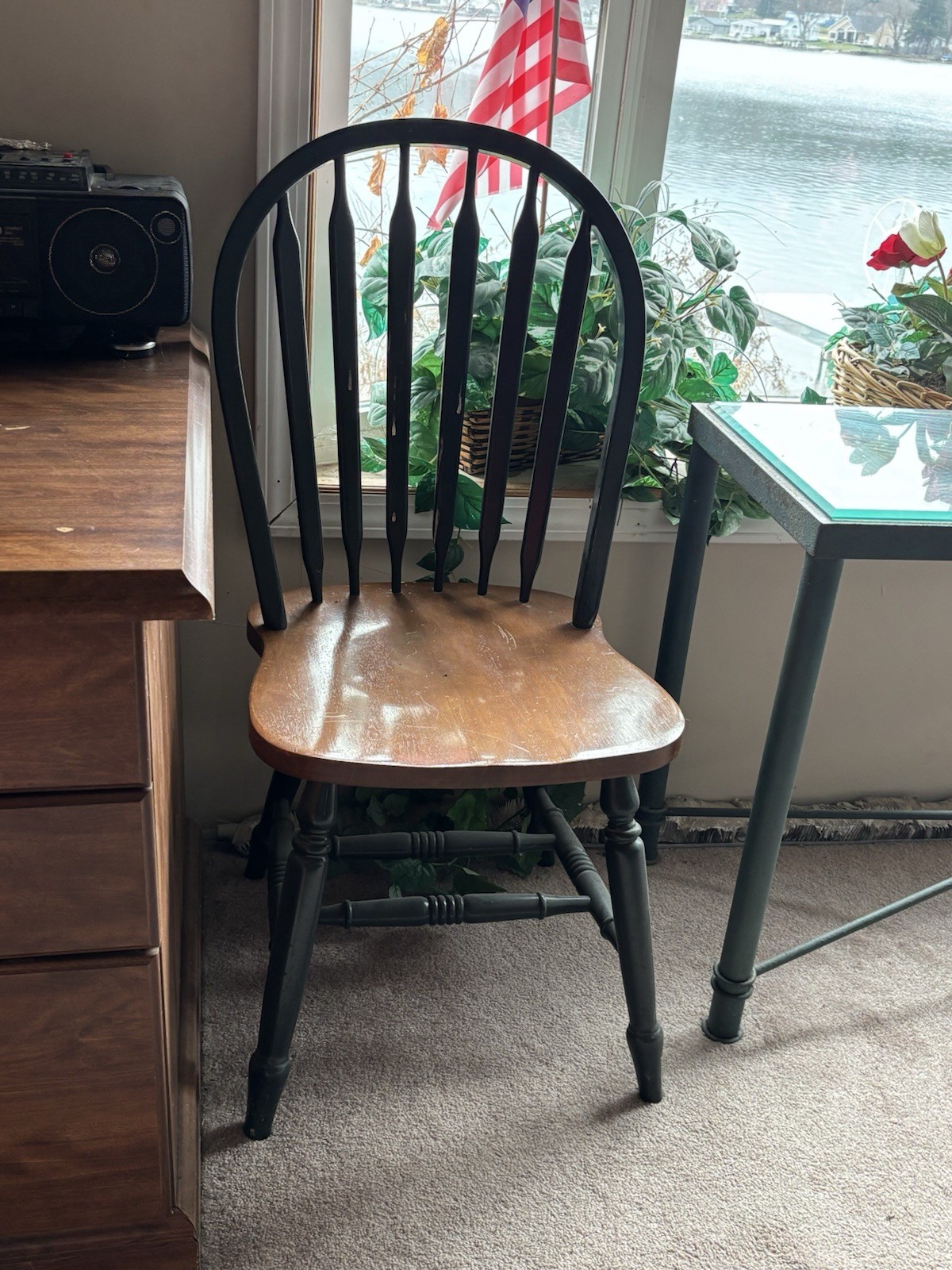 Oak Top Dining Room Table w/ 8 Chairs