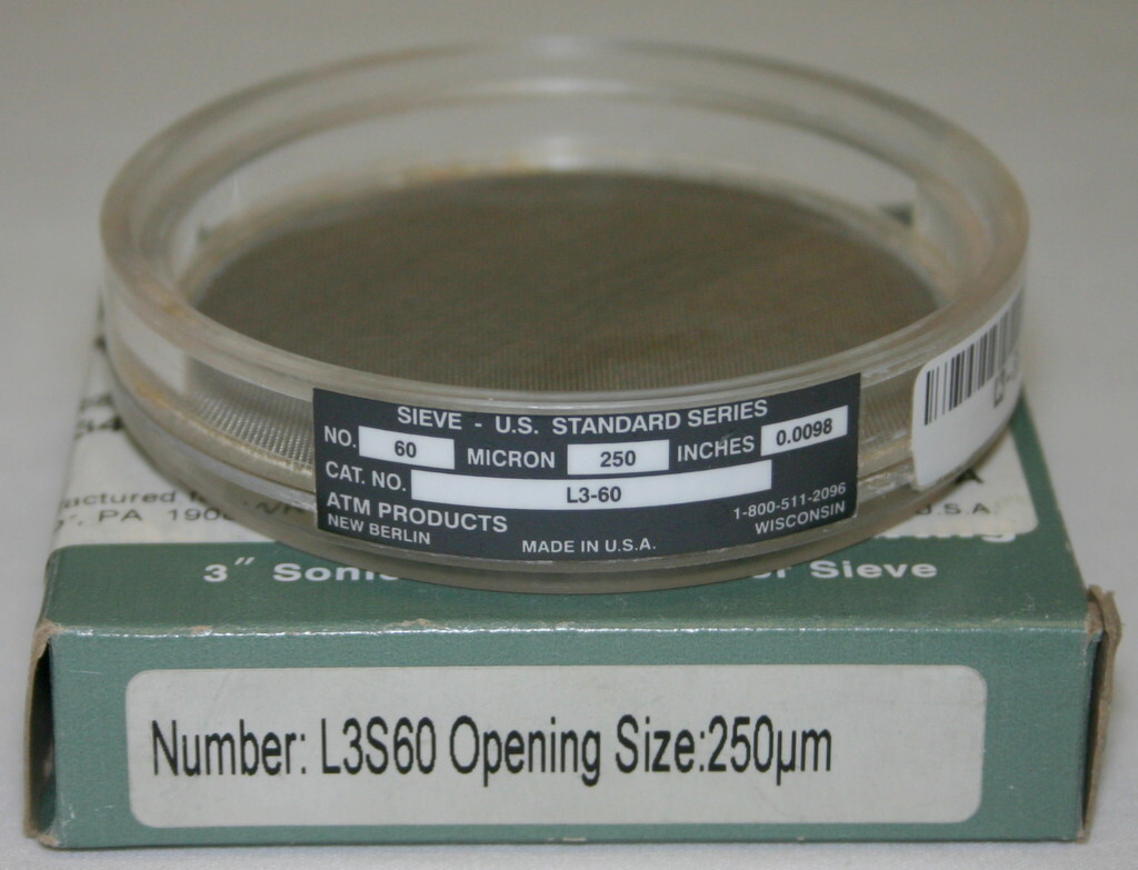 ADVANTECH 3" DIAMETER CLEAR ACRYLIC SONIC SIFTER SEPARATOR SIEVE , L3S SERIES