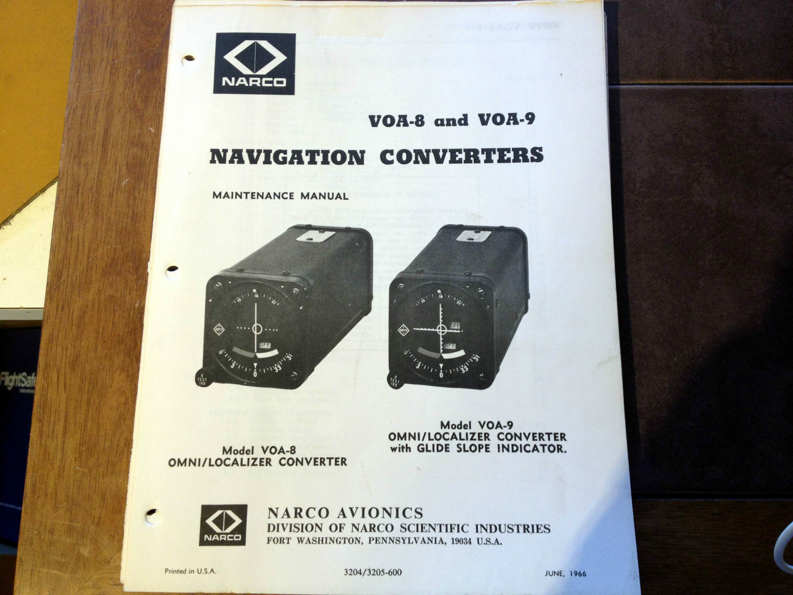 Narco VOA 8, VOA 9 Install, Service & Parts manual
