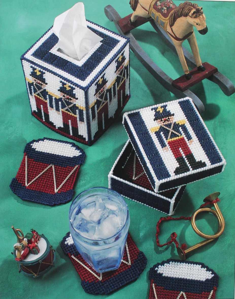 Toy Soldier Set Tissue Cover Plastic Canvas Patterns Annies Club Home Decor