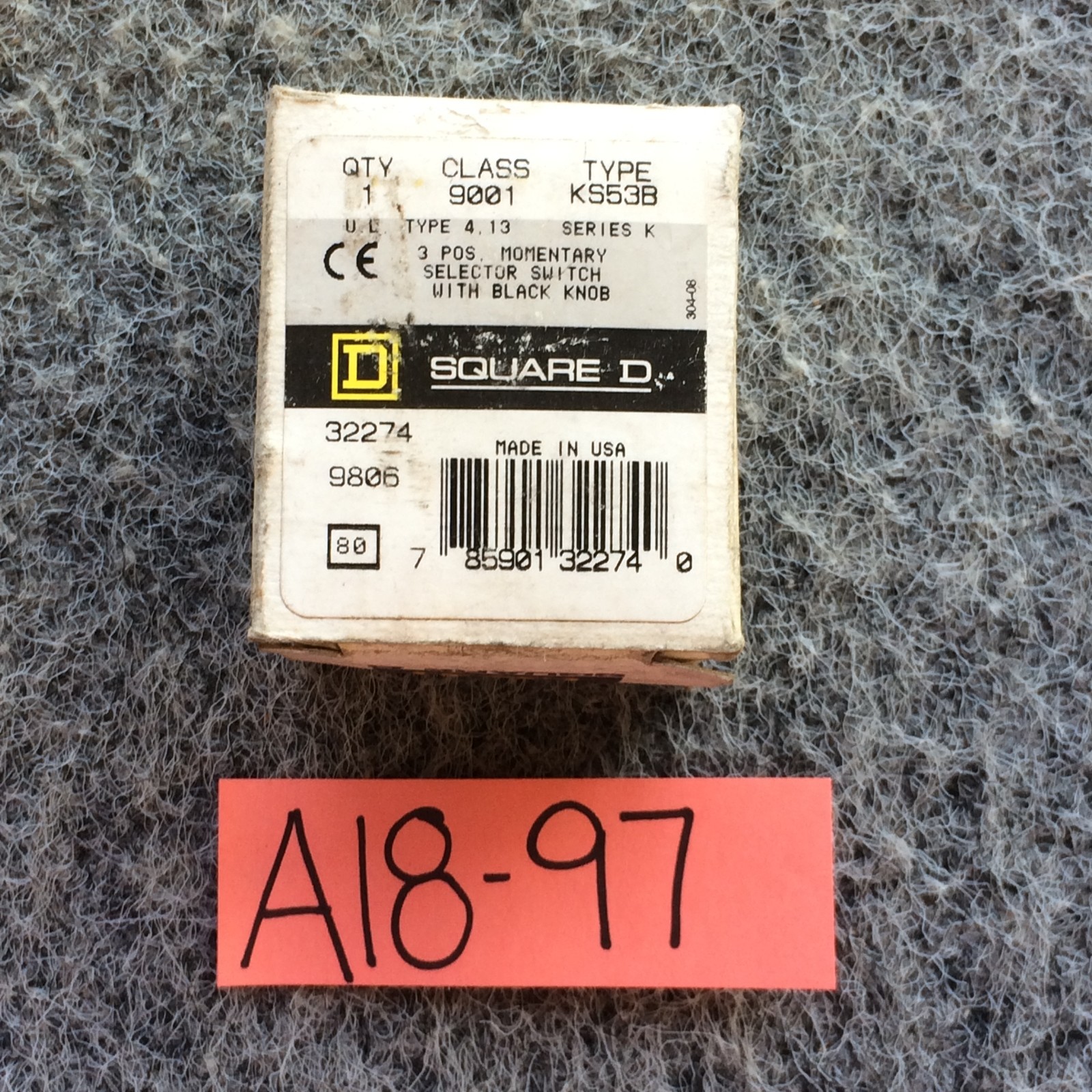 NEW OEM 9001KS53B SCHNEIDER ELECTRIC SQUARE D 3 Position Selector Switch
