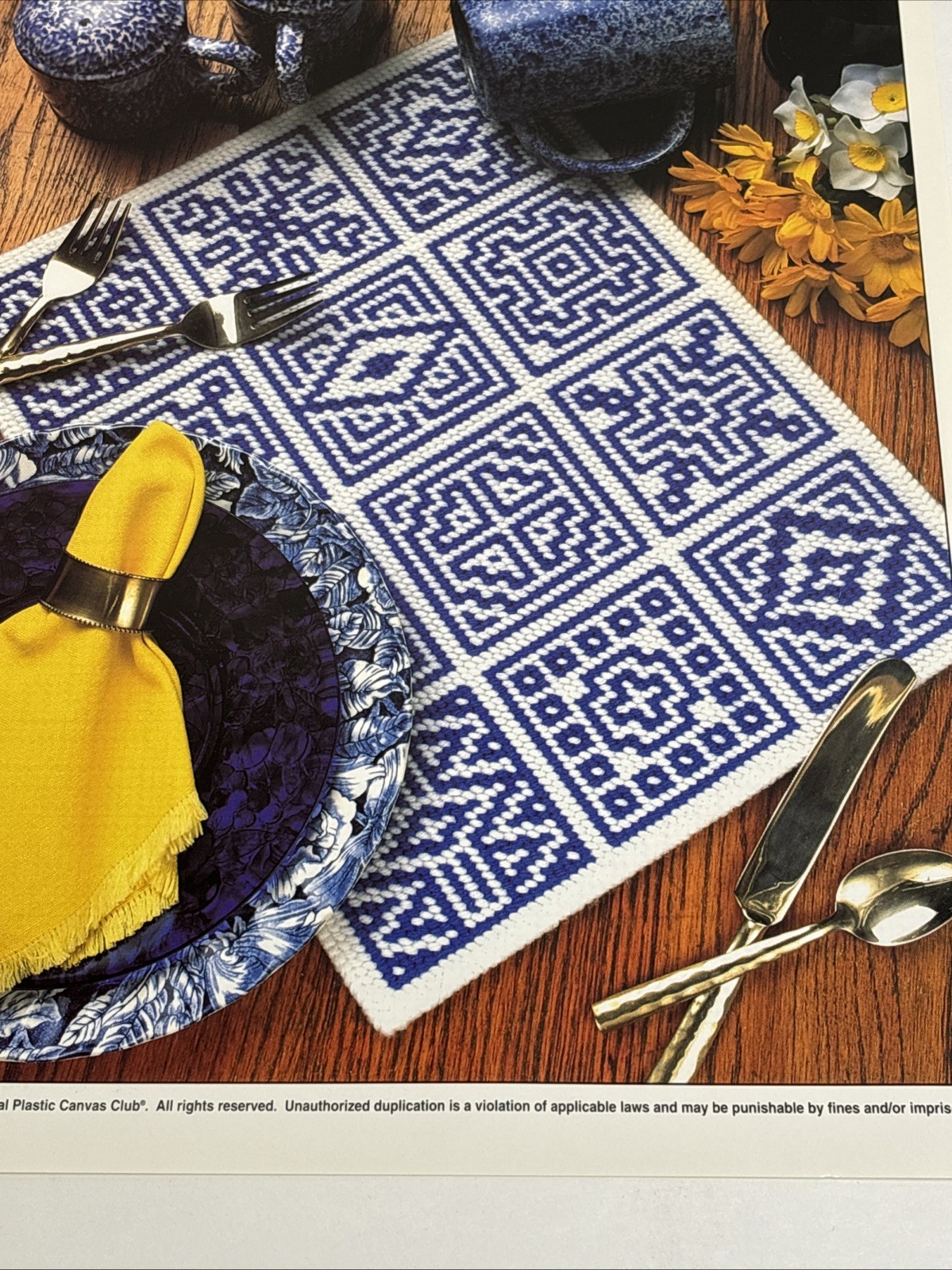 Country Sampler Place Mat Annie's Attic Plastic Canvas Pattern Page