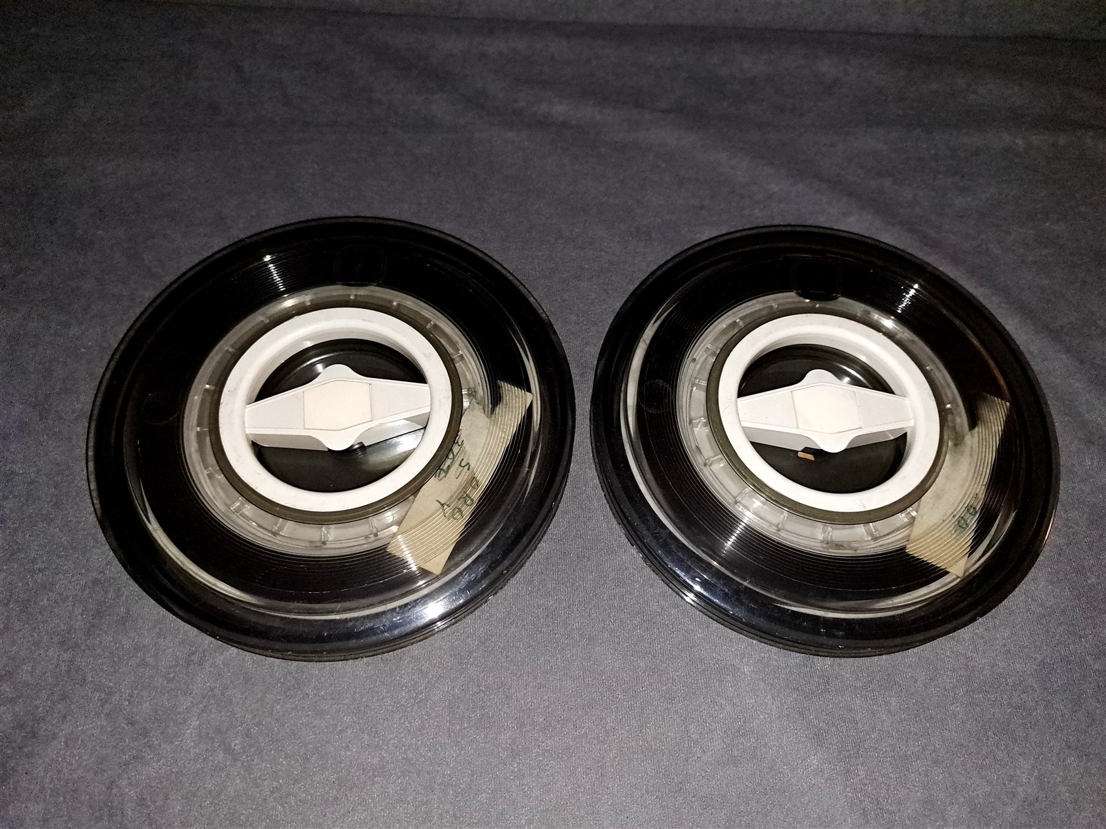 2 Quadronix 9-Track 7" Computer Data Magnetic Tape Reels [w/Cases]