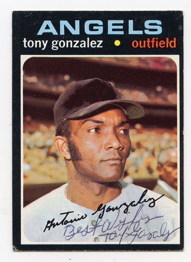 TONY GONZALEZ Signed 1971 Topps #256 Angels   Guaranteed Authentic KOA