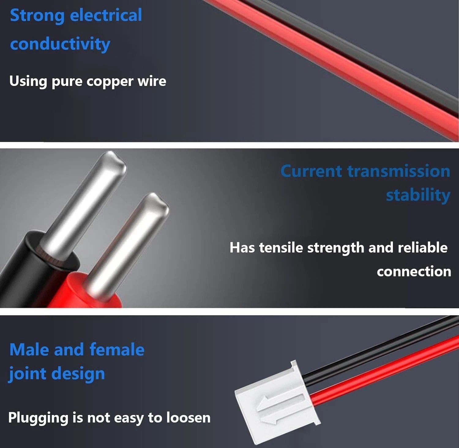Mini Micro JST 2.0 PH 2-Pin Connector Plug with 20cm Wires Cables Wholesale