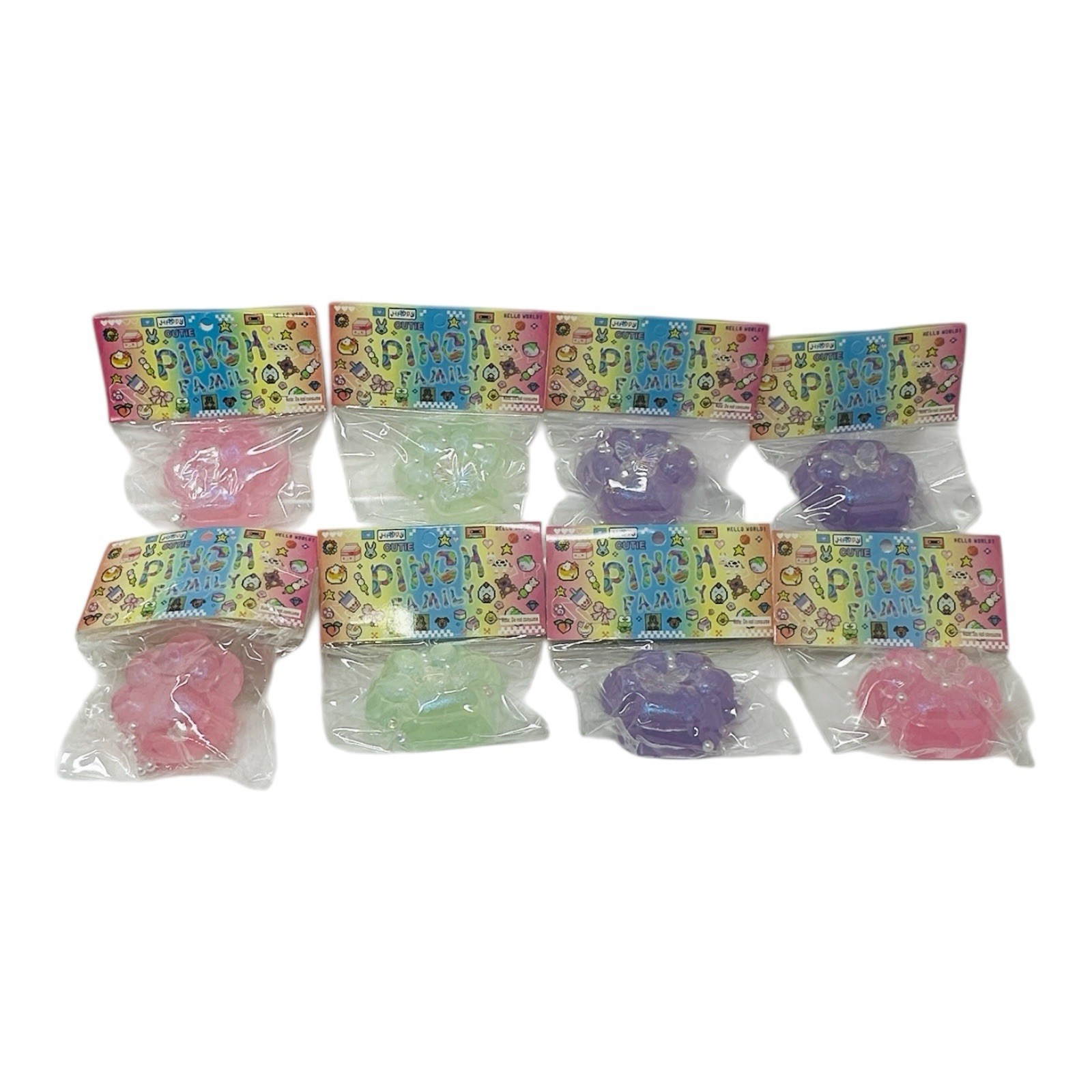 Taba Squishy Cat Paw, 8 Pack 2.8" Fufu Fidget Squeeze Toys Cute Butterfly Sticky