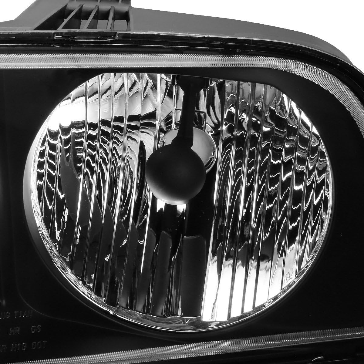 Black Housing Headlight Right Left Pair for 2005-2009 Ford Mustang HL-OH-FM05-BK