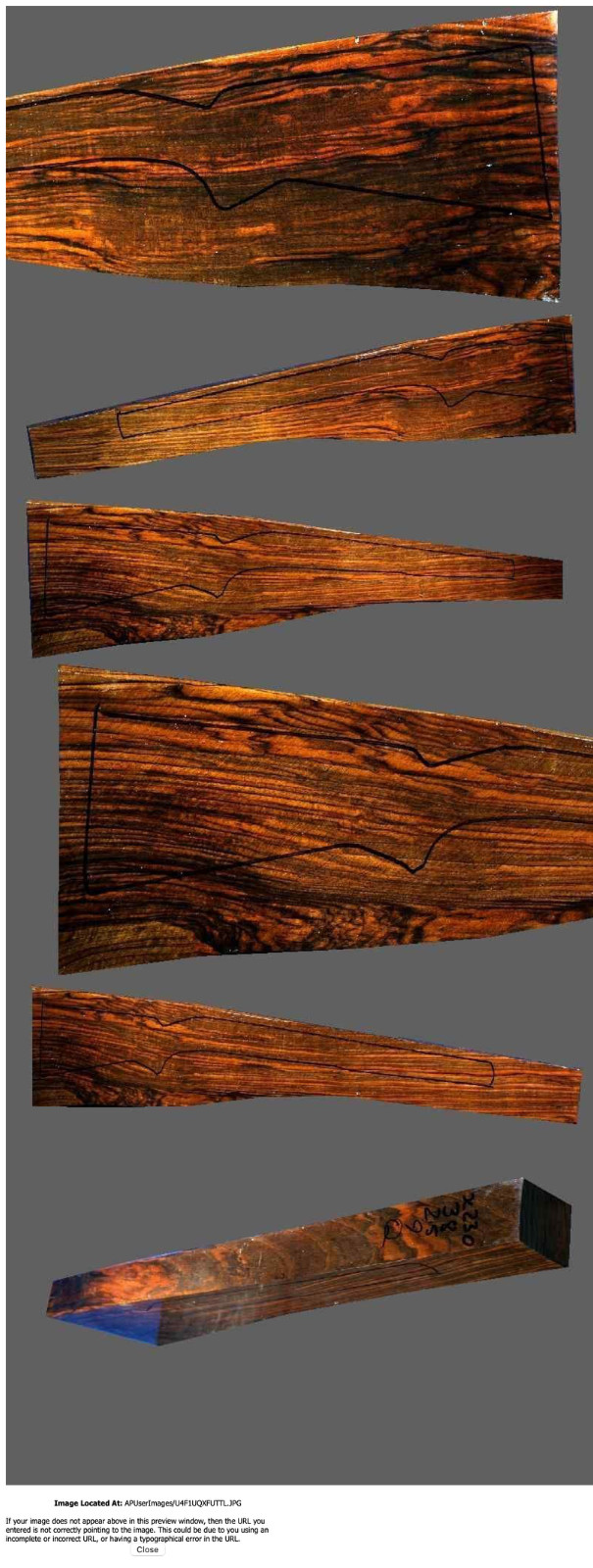 Turkish walnut rifle blank X230