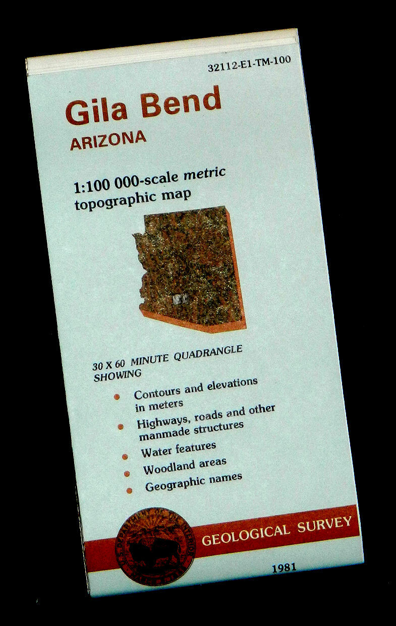 USGS, Gila Bend, Arizona 1:100K metric topographic series (1981, folded map)
