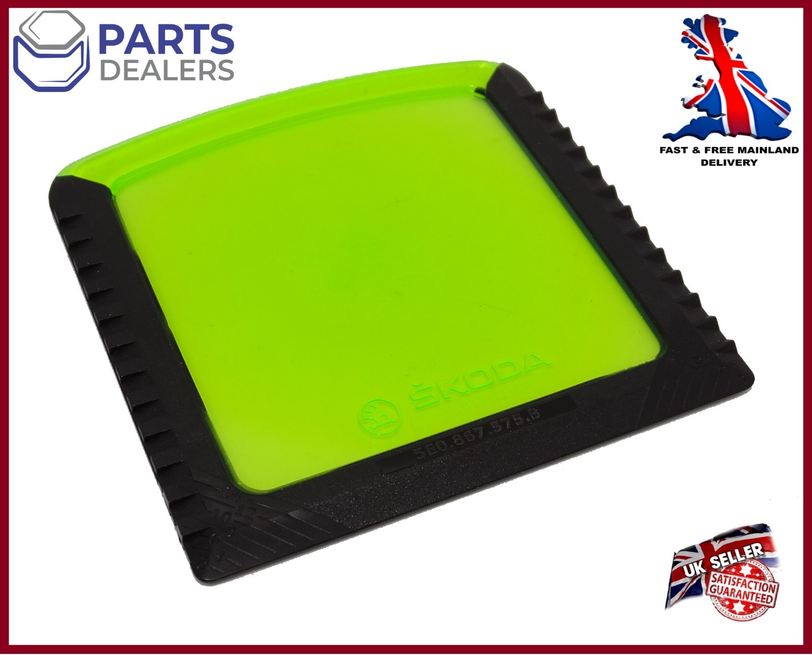 GENUINE SKODA SEAT ICE SCRAPER WITH RIDGES WINDSCREEN FROST WINDOW SNOW DE ICER