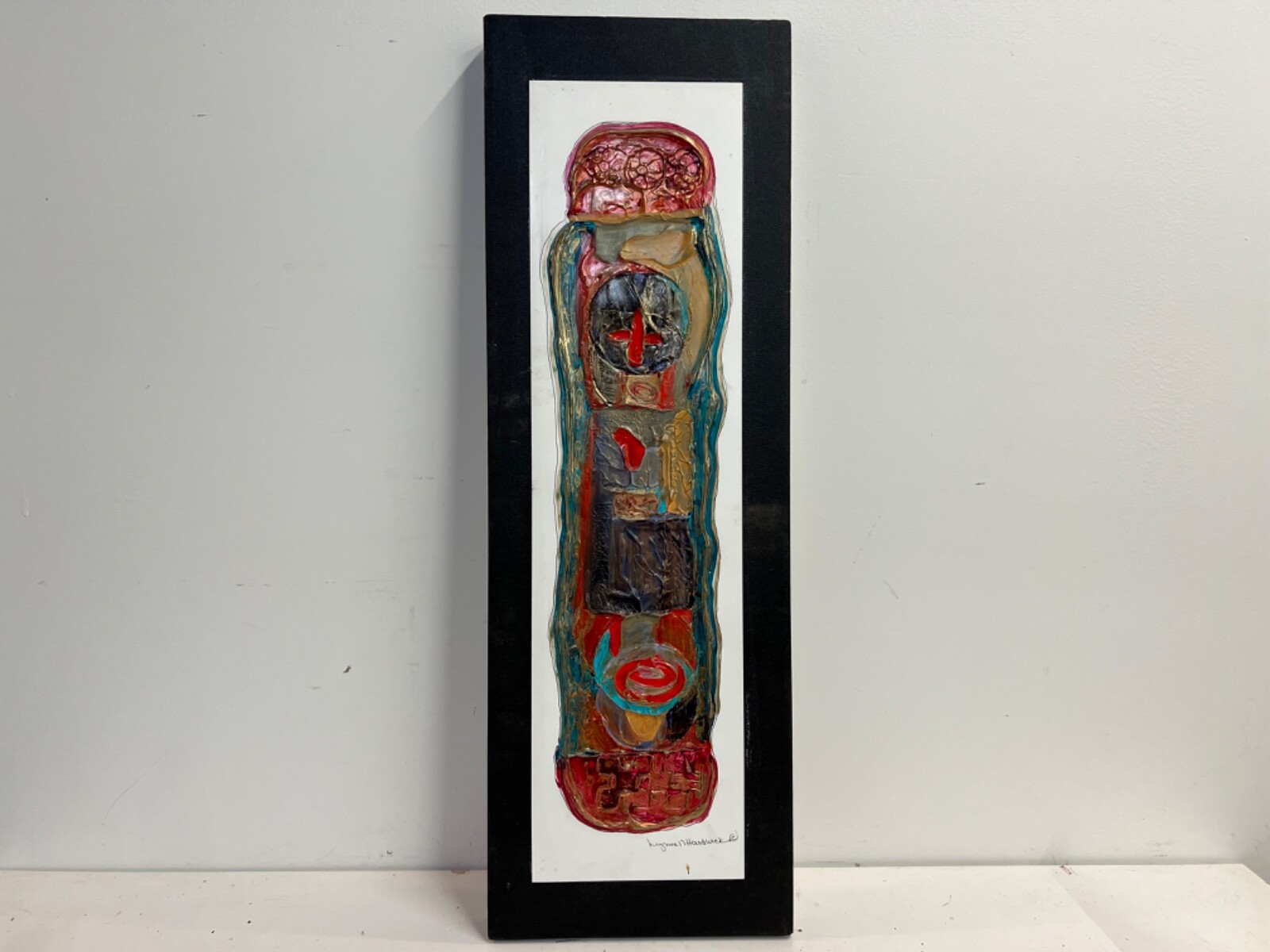 Vintage “Pillars of Time” Mixed Media on Board Signed Lynne Hardwick