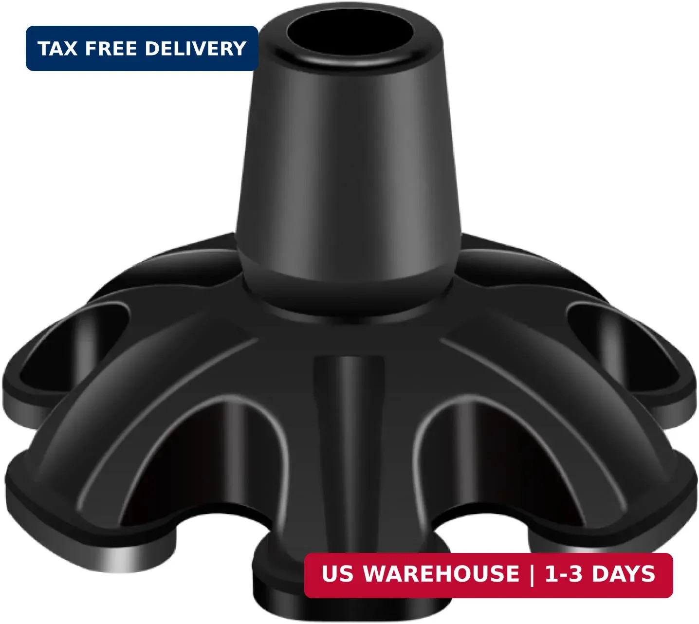 Cane Tip 3/4 inch 6 Support Cane Feet Self Standing Cane Tip, 6 Support Feets Ba