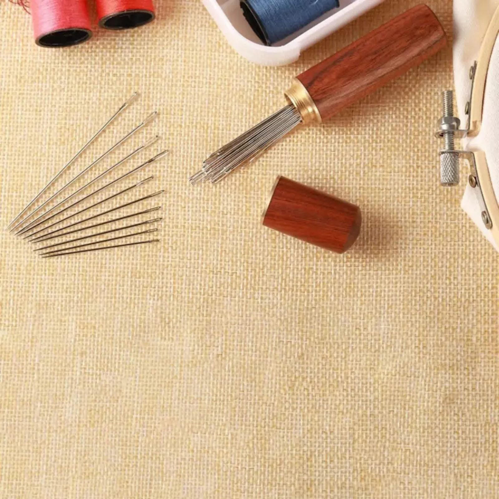25Pcs Large Eye Needles Stitching Needle Hand Sewing Embroidery Needle With Case