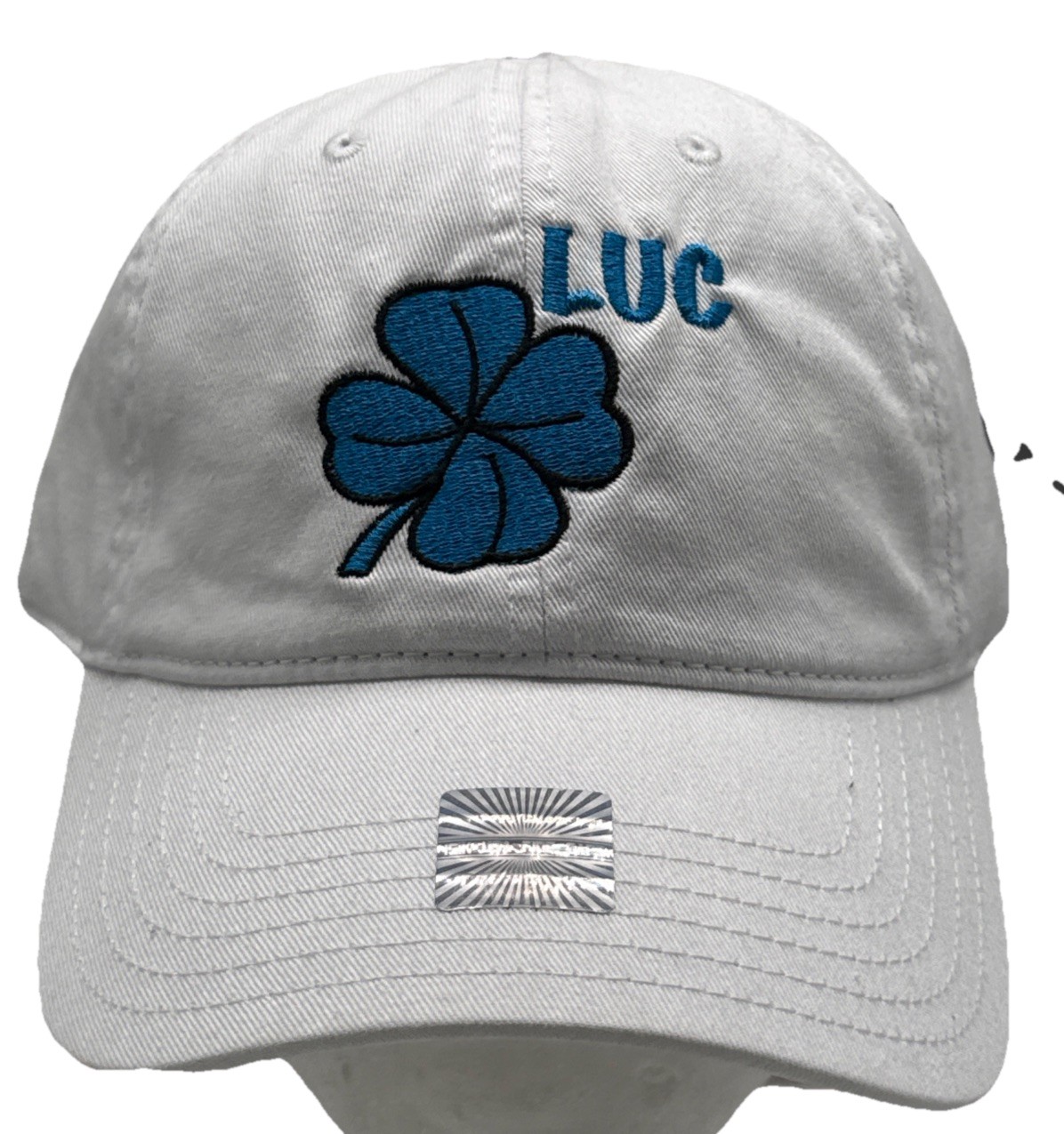 Four Leaf Clover White Golf Hat Embroidered Luck Logo Fine Caps New With Tag