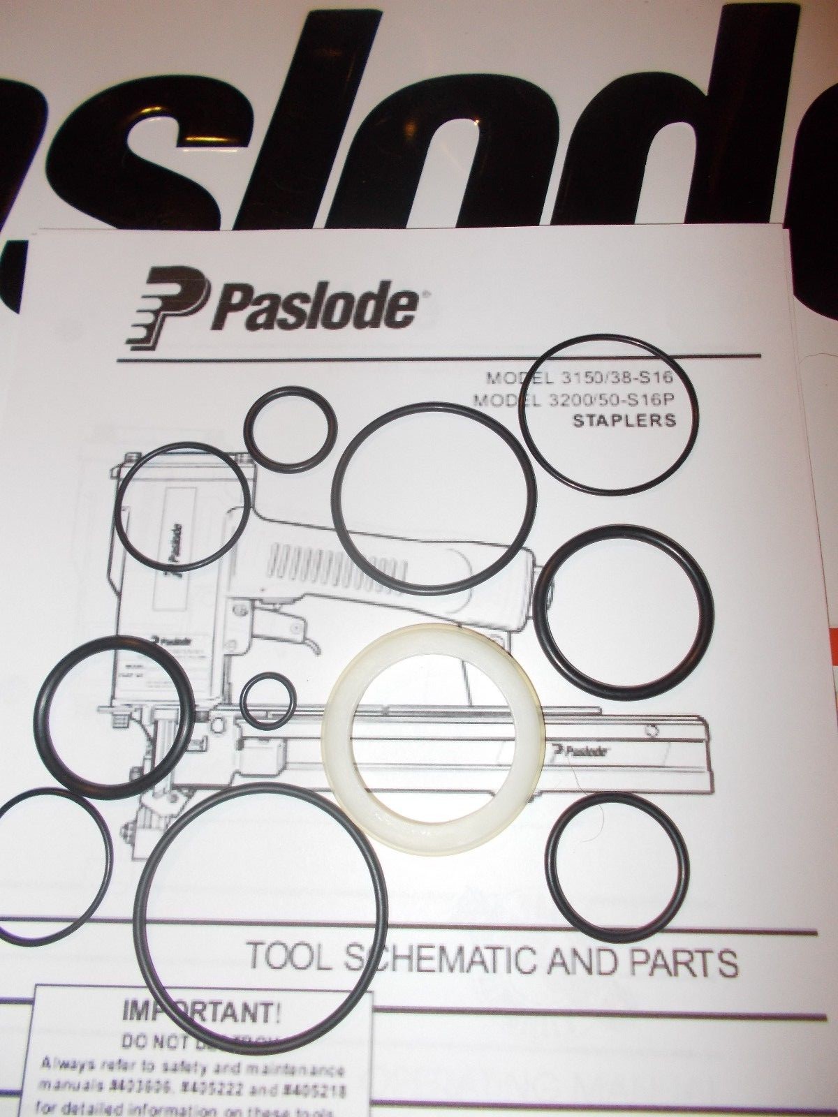 Paslode Stapler 3200/50  S16/W16 O-Ring Kit + Cylinder Seal 402725