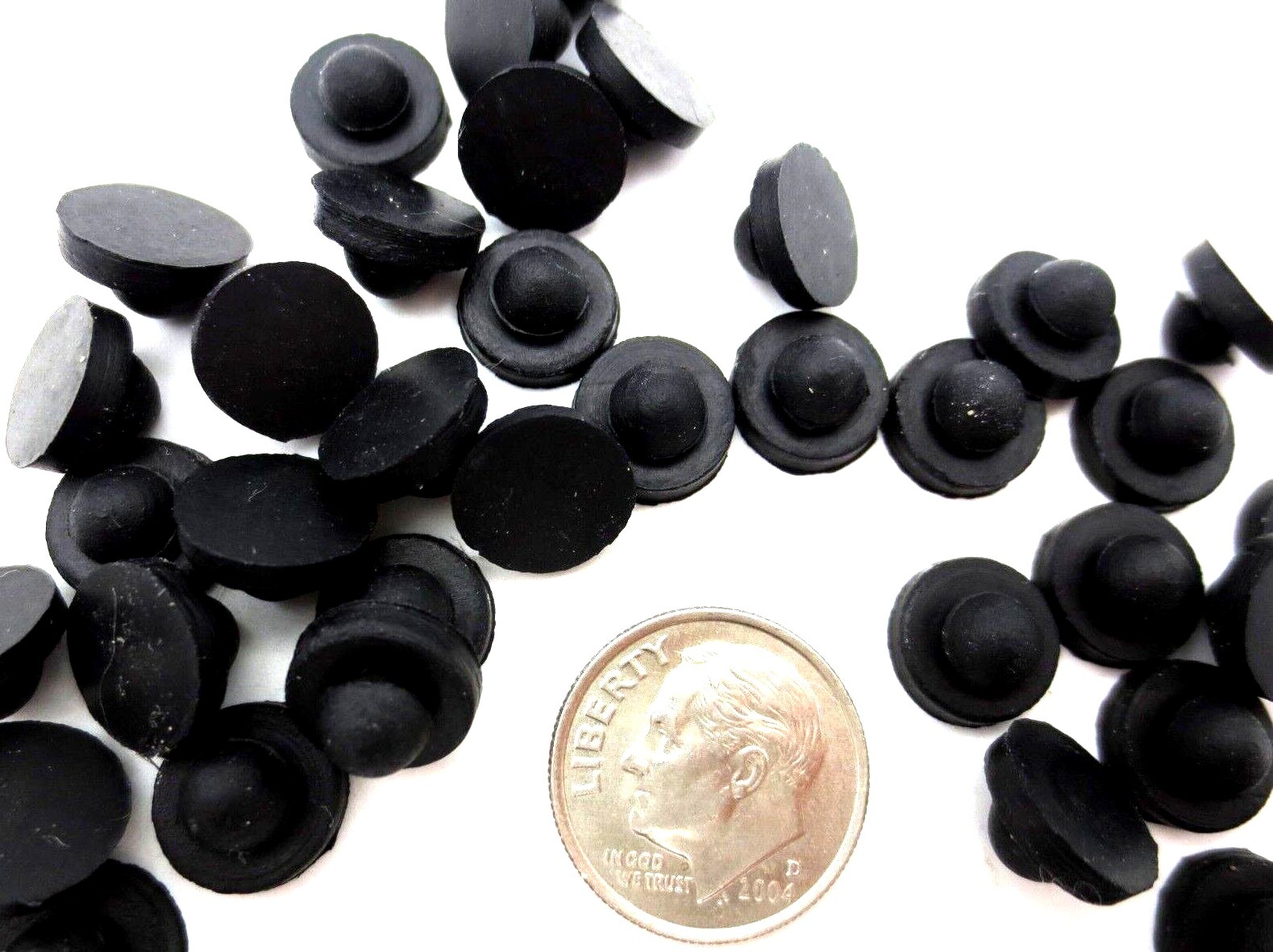 Rubber Push-In Stem Pad Bumper Fit 1/8" Hole, 1/32" Thick Panel, Free Shipping!