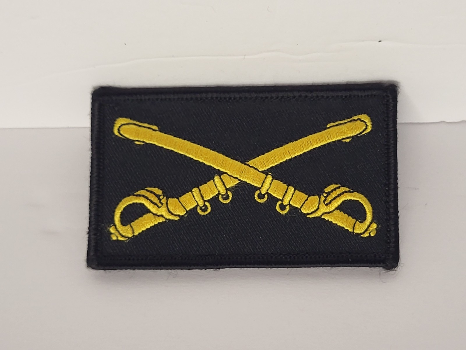 Army Cavalry Crossed Sabers 3.5" Embroidered 2 Piece Hook Loop Military Patch
