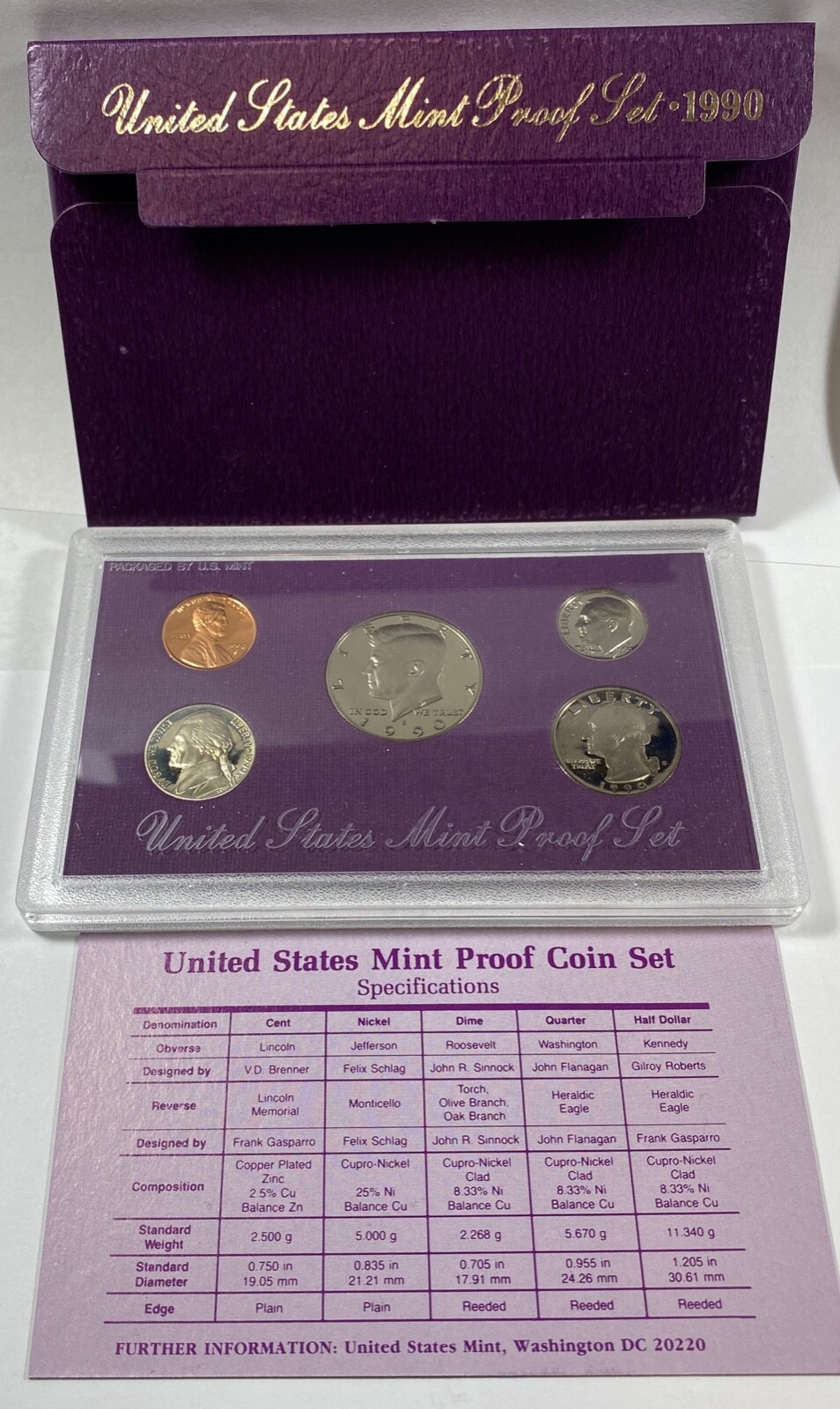 1990 US Proof Set with Box and COA -  Free Shipping