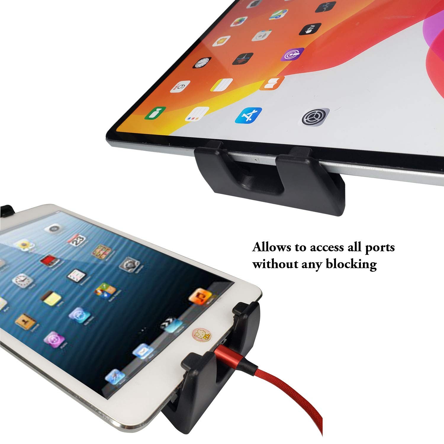 IPad Tripod Mount Adapter 360 Degree Rotatable Universal Tablet Clamp Black