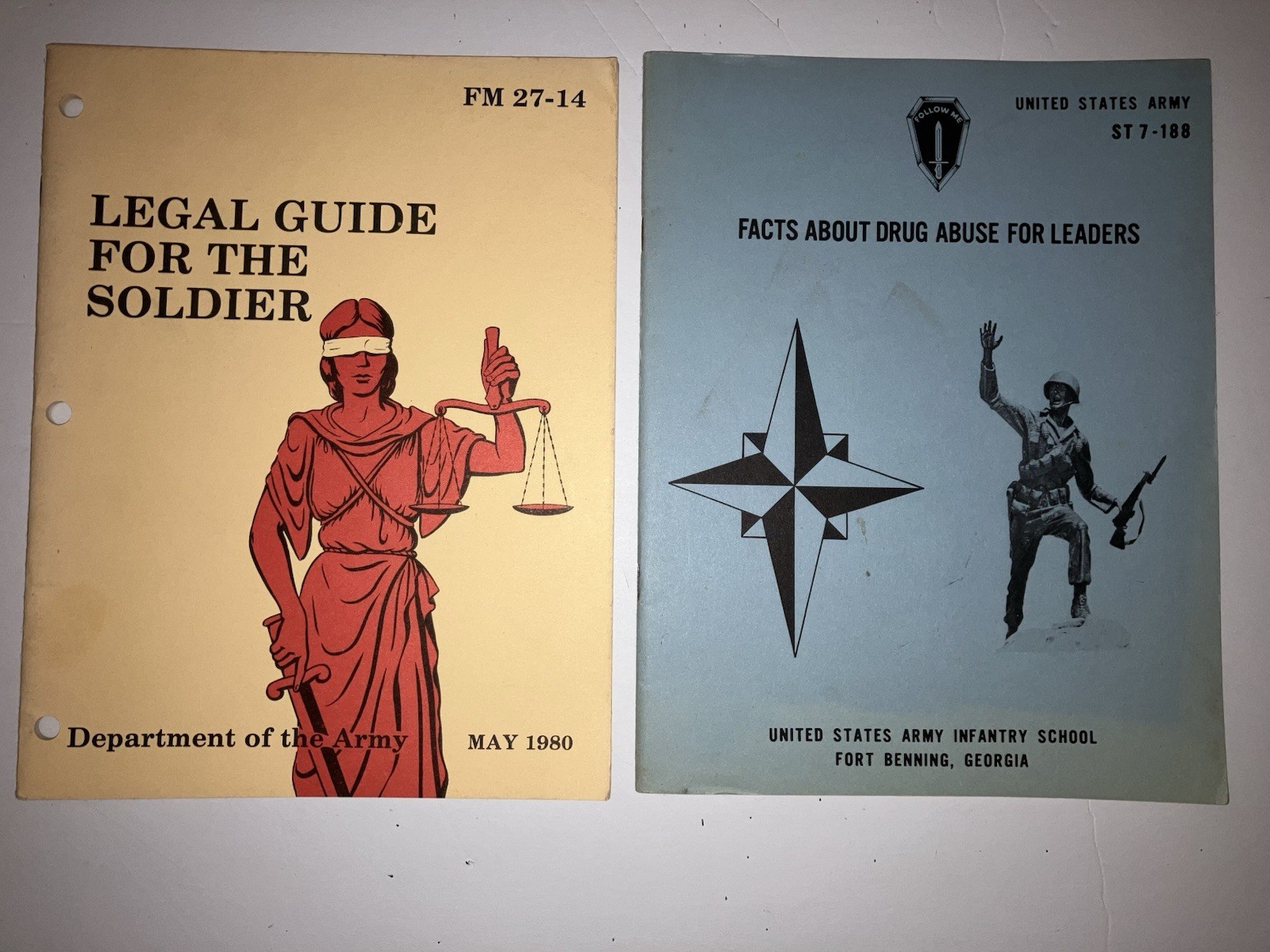 Vintage Military Pamphlets Legal Guide FM 27-14 Facts About Drug Abuse ST 7-188