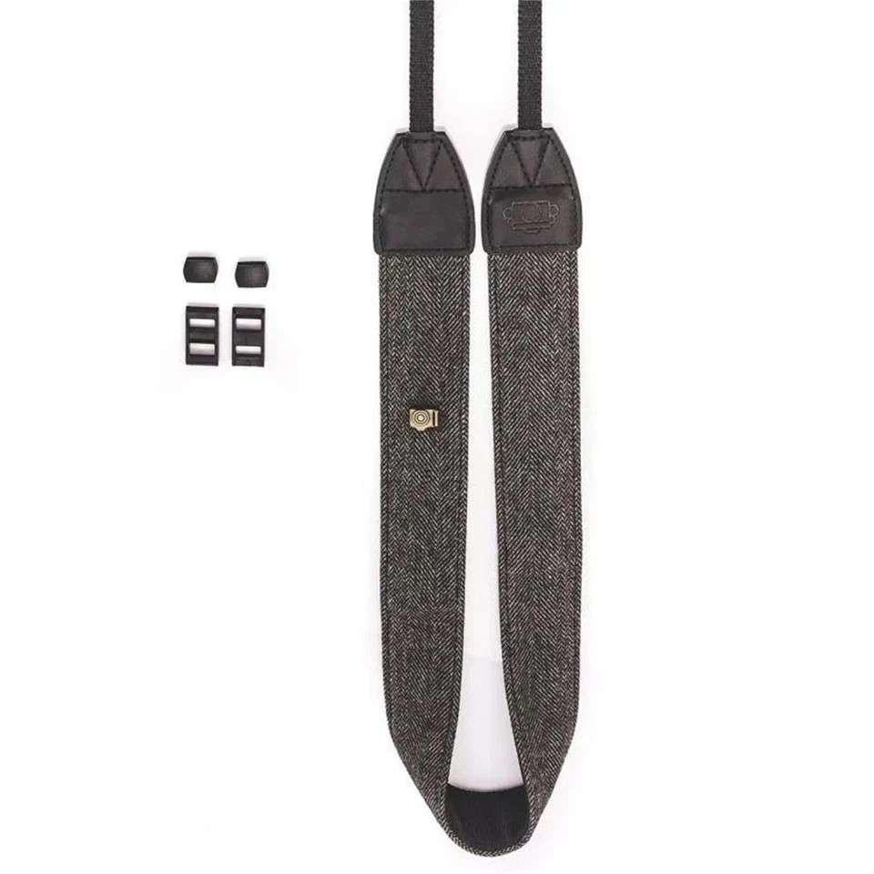 Grey Adjustable Camera Shoulder Neck Strap Cotton Leather Belt For DSLR Camera