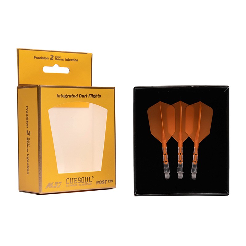CUESOUL ROST T19 Integrated Dart Shaft and Flight Slim Shape,Set of 3-Orange