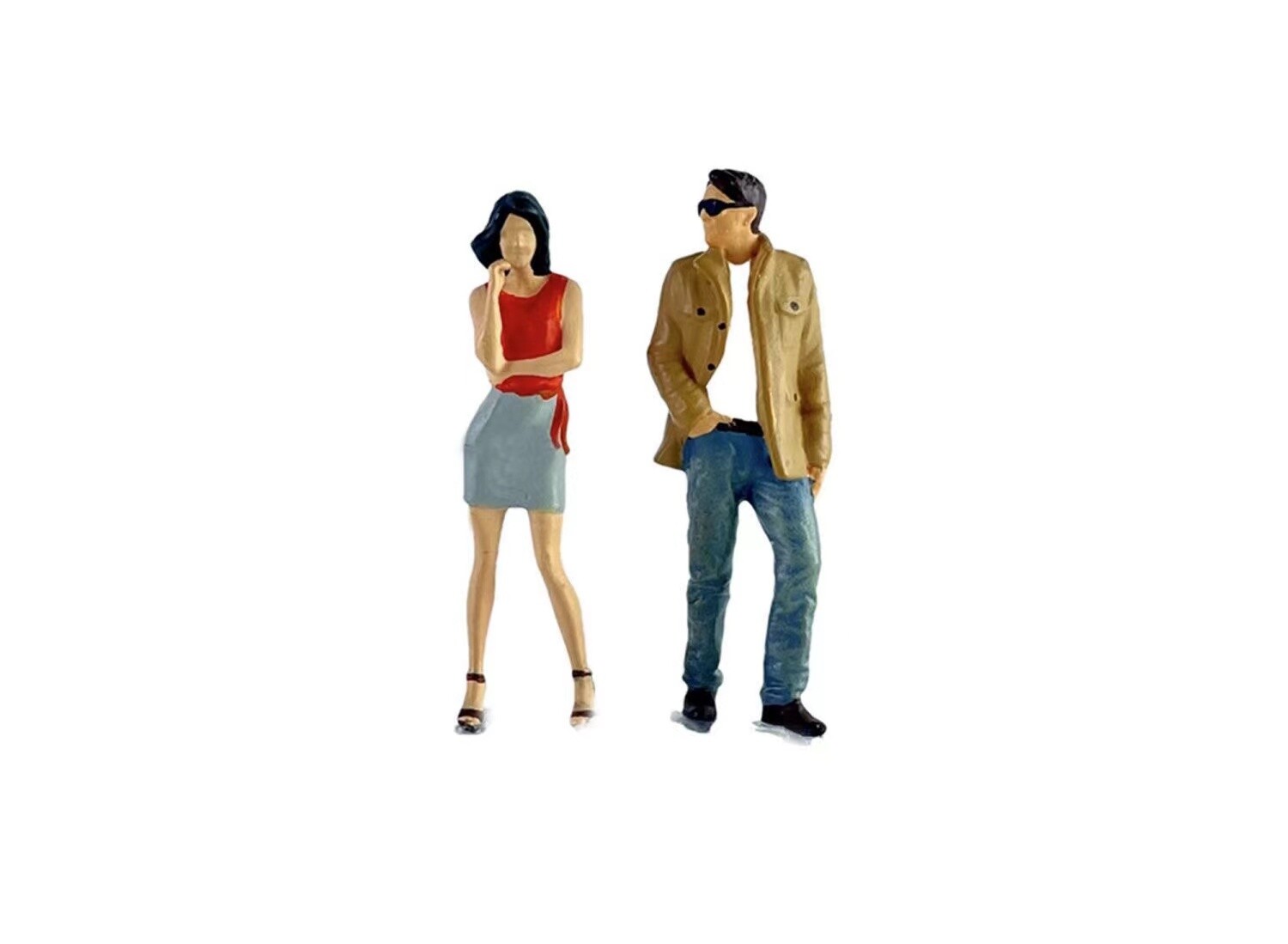 BN 1:64 Painted Figure Model Miniature  Diorama Sand Trendy Couple Lady Man