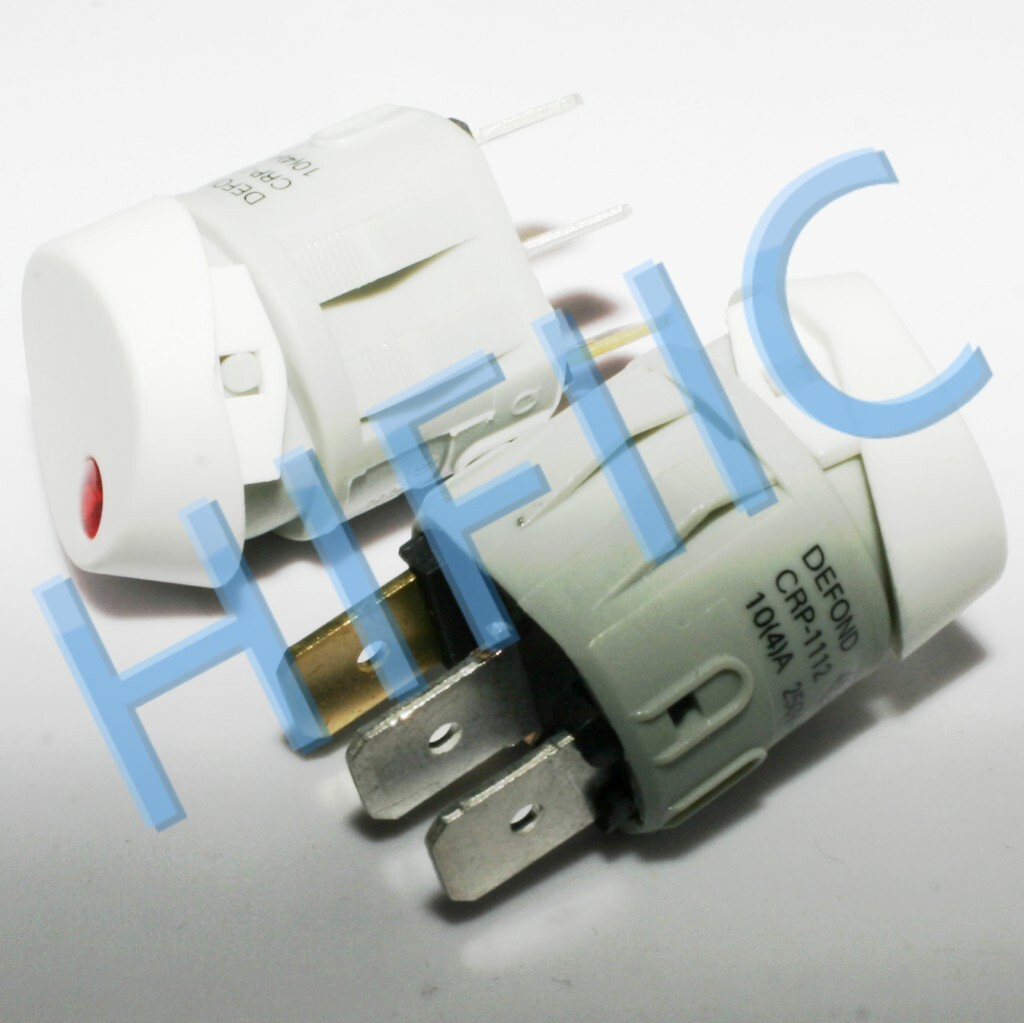 1PCS DEFOND CRP-1112 Double Button Switch 3 Pins 2 stalls Red Lamp