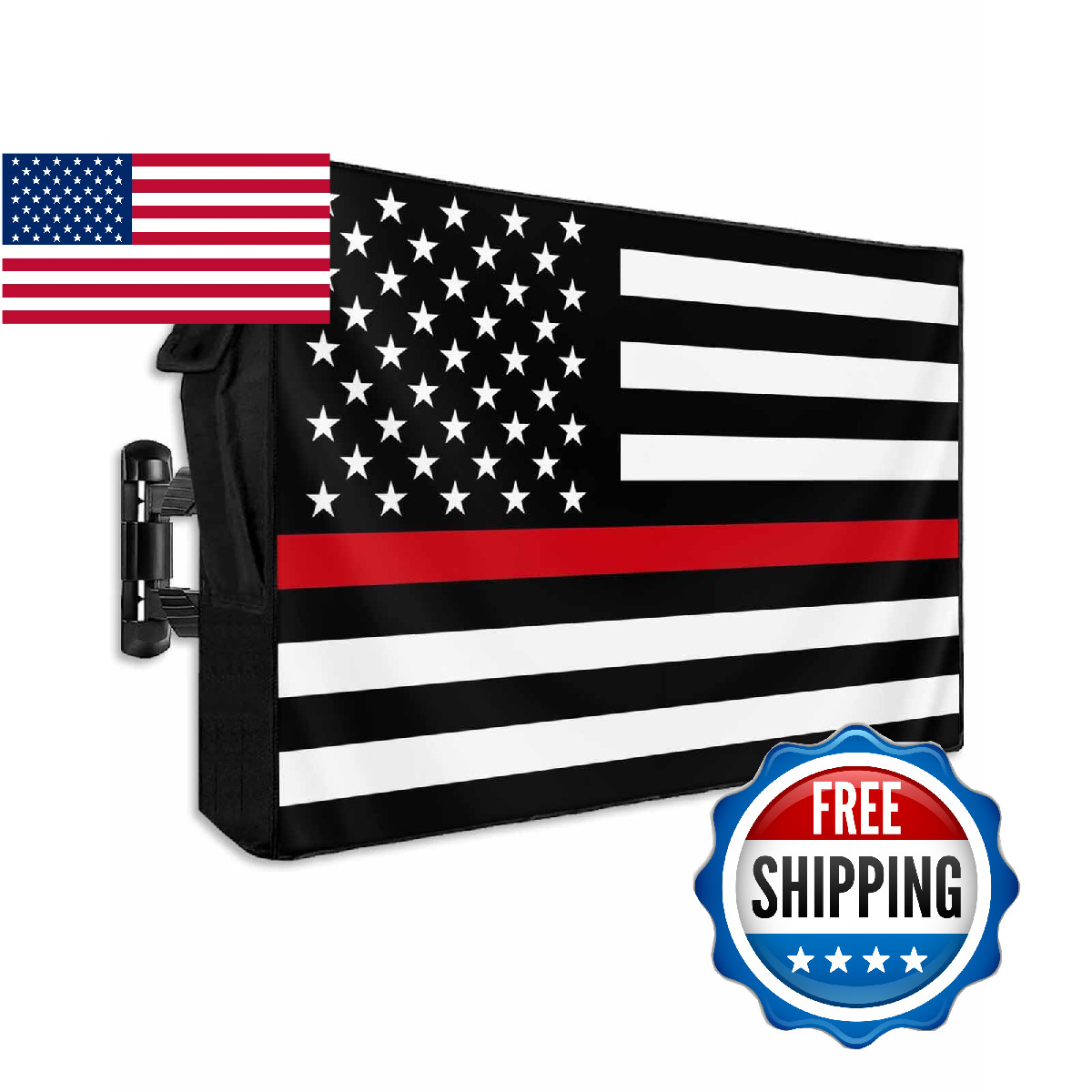 LBCASA American Flag 60-65" Outdoor TV Cover Weatherproof 600D Oxford