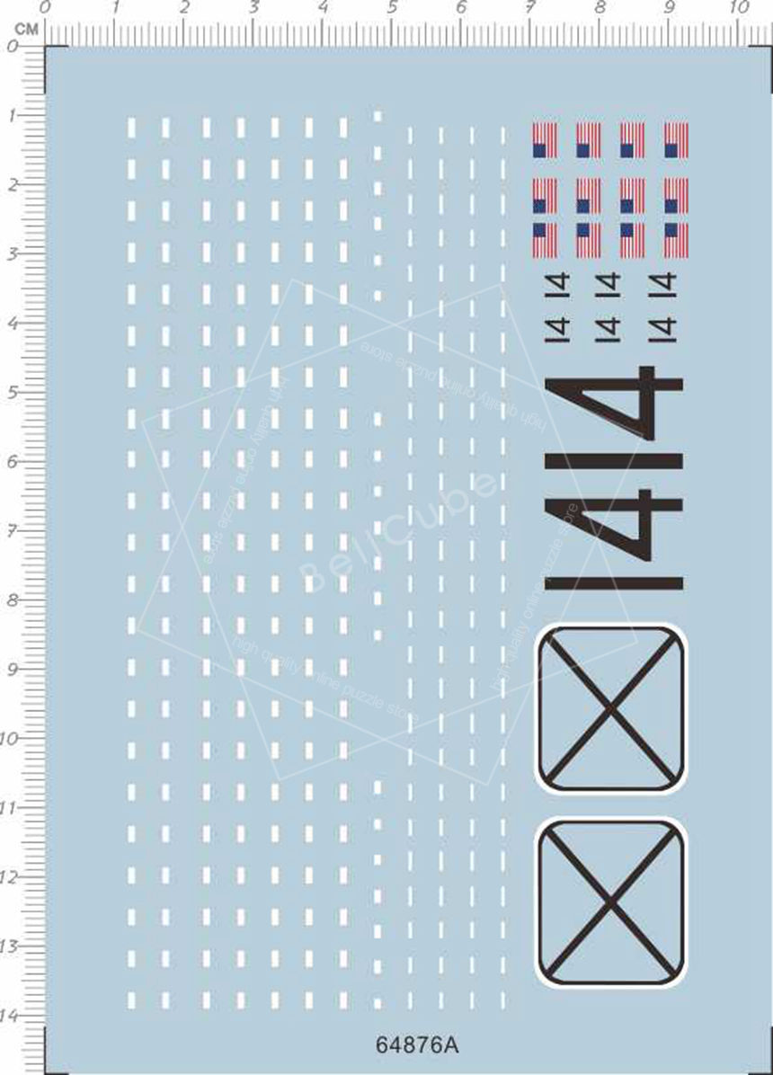 1/700 USS Ticonderoga CV14 aircraft carrier CV-14 Water Decal 64876A 11x15cm