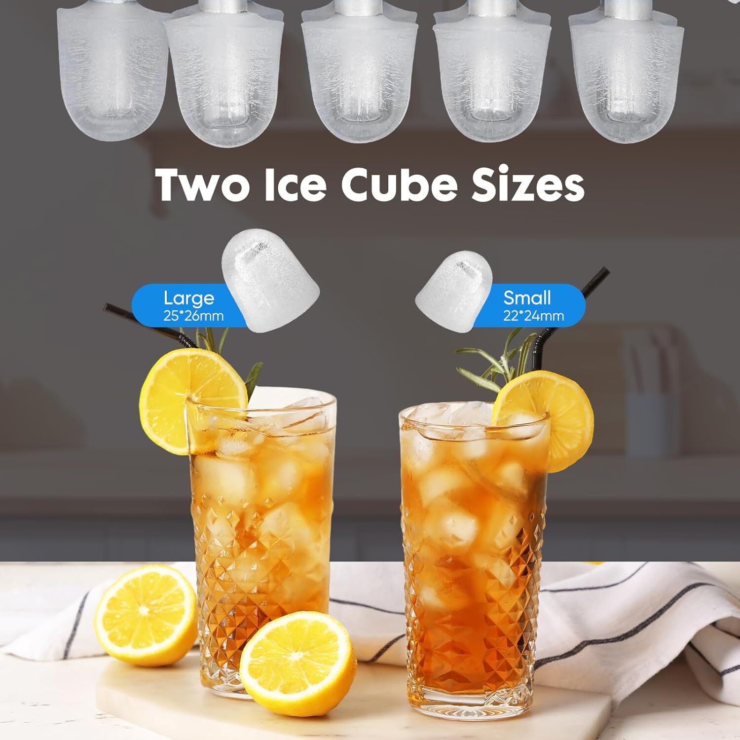 Self-cleaning Ice Makers Countertop with Handle Ice Machine 9 Cubes in 6 Mins
