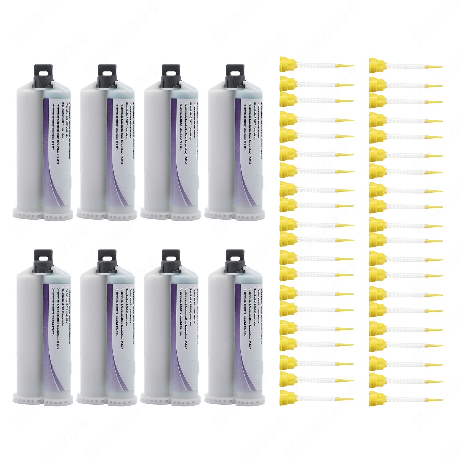 8x50ml Cartridge Impression Material Heavy Body Standard Set + 40 Tips