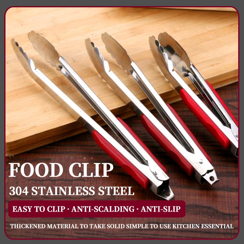 304 Stainless Steel Food Clip Household Bread Food Clip Kitchen Clip Anti-scaldi