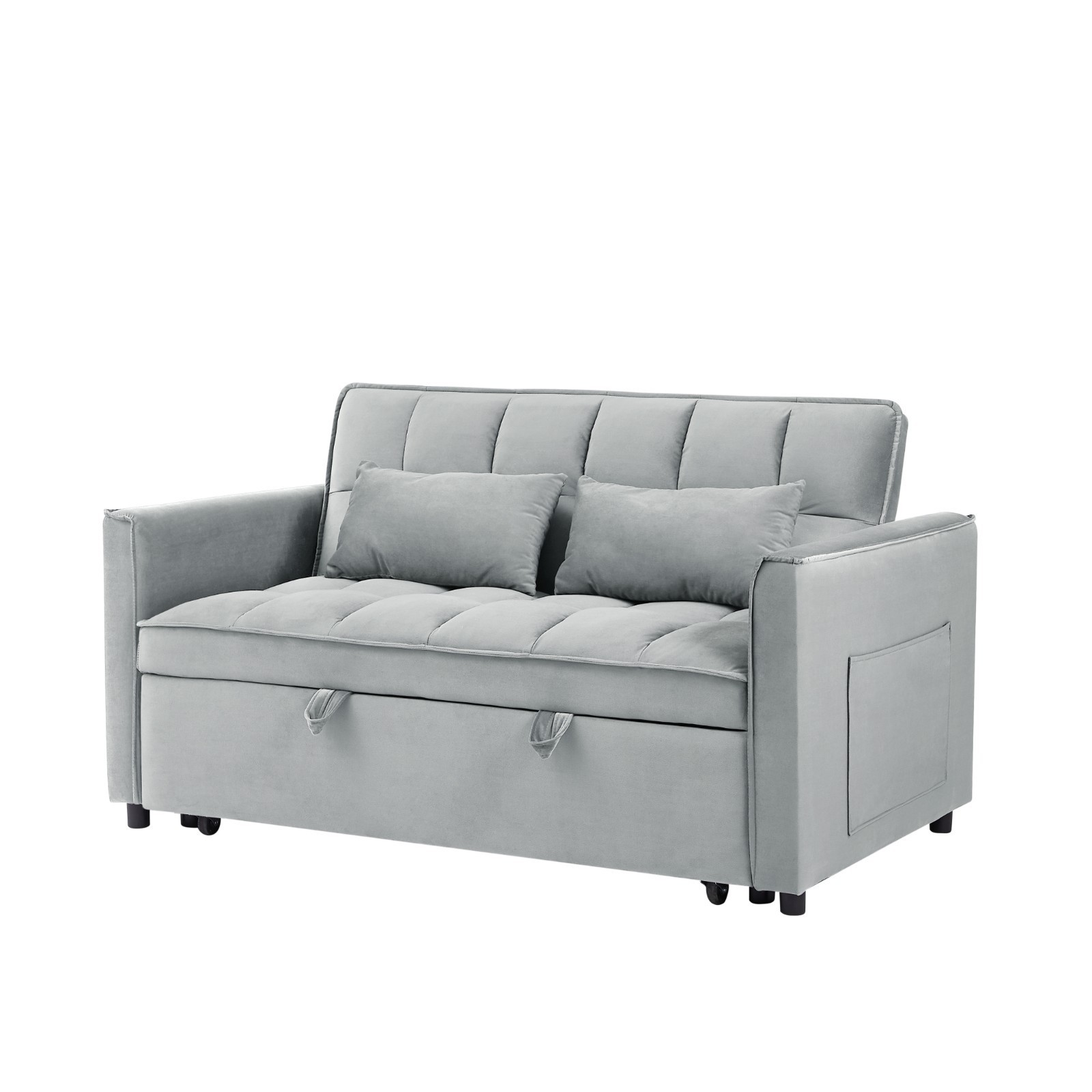 Convertible Sleeper Sofa Bed Velvet Loveseat with Pull Out Bed Futon Sofa Couch