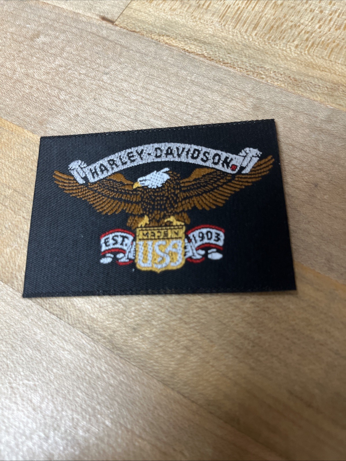 Harley Davidson Woven Patch Logo Wing Sew/Iron on Patch. 2 X 2.75. Box 314