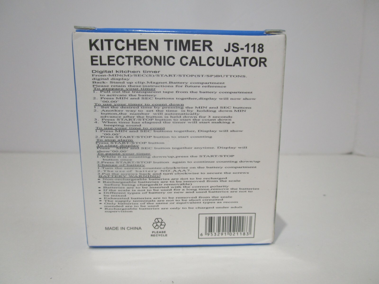 Kitchen White Timer Electronic Calculator JS118, (2 Pack) New, FREE SHIPPING
