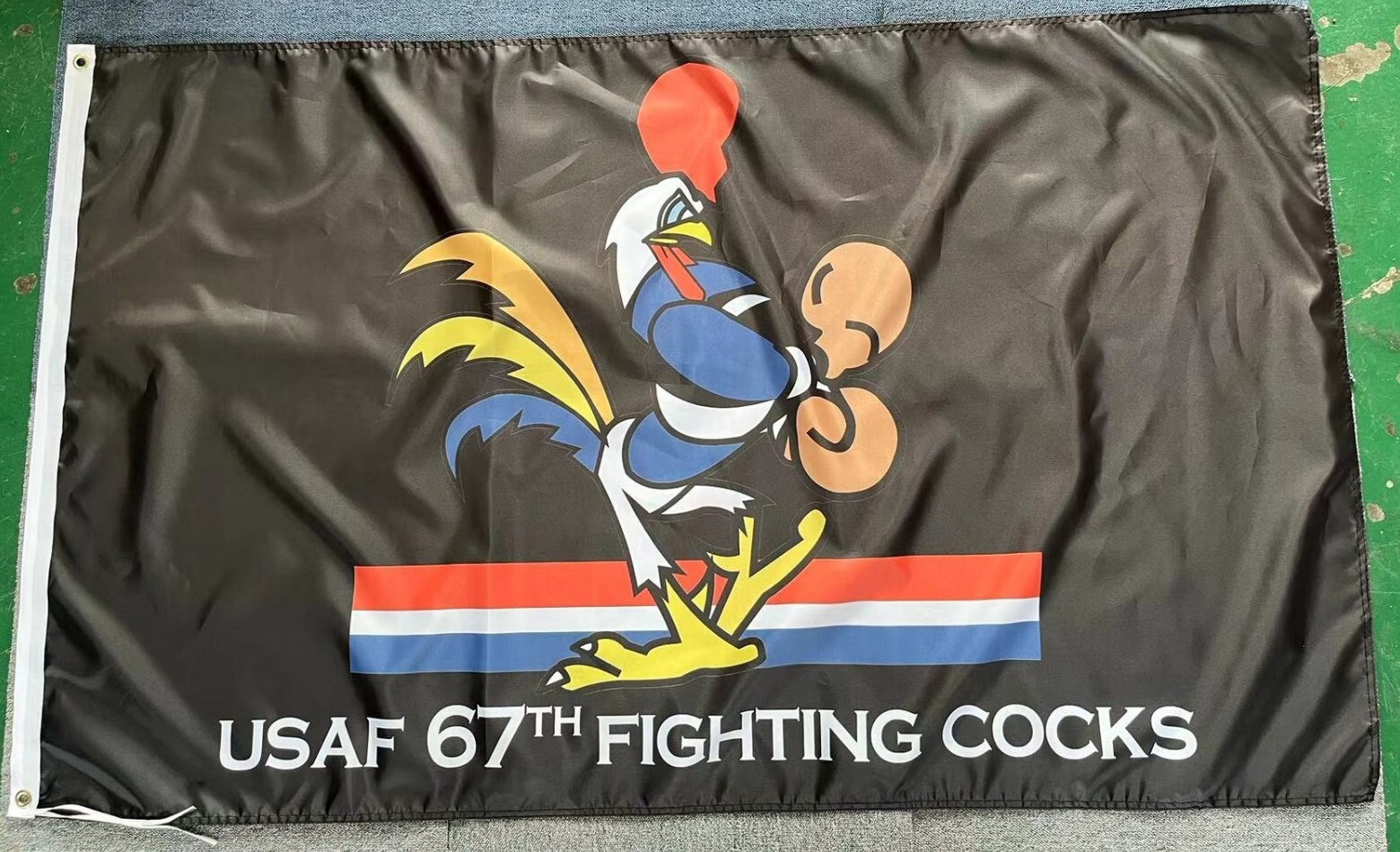 USAF 67th Fighter Squadron 3x5 ft "Fighting Cocks" Single-Sided Flag Banner