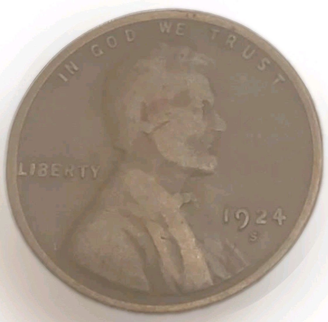 1924 S Lincoln Wheat Penny 1C US Circulated Brown Coin Free Post + Tracking
