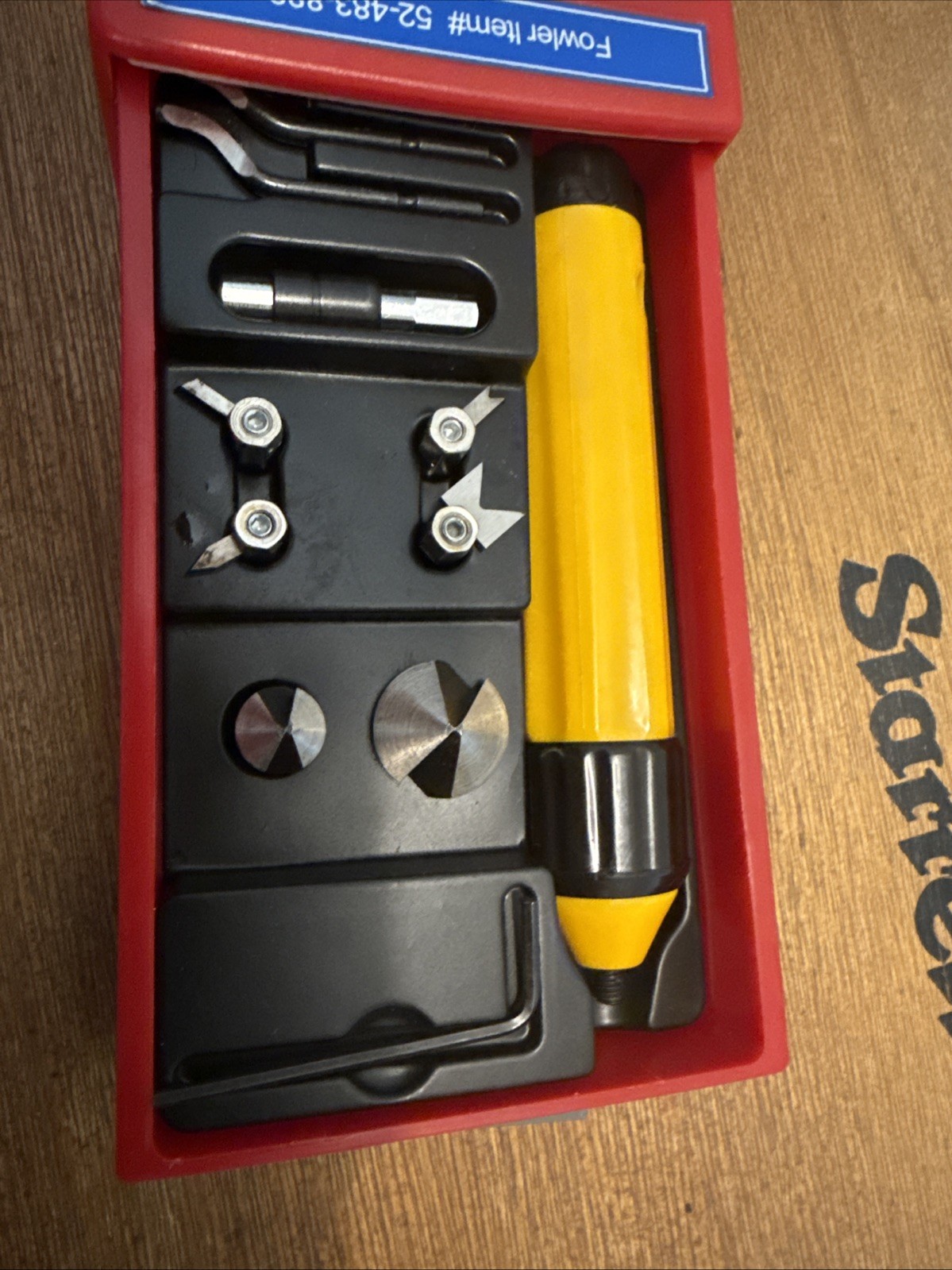 Machinist deburring tool set, Fowler tools #52-483-888, handle, countersink